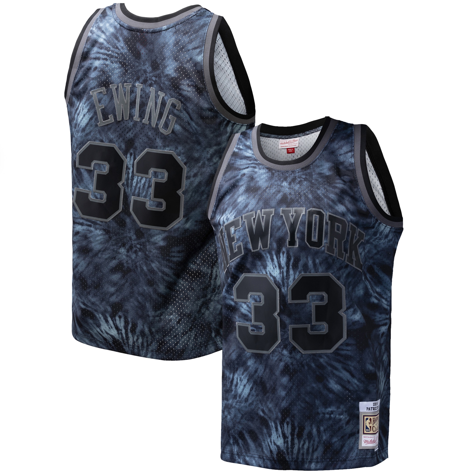 Patrick Ewing New York Knicks Mitchell & Ness Hardwood Classics 1991\/92 Tie-Dye Swingman Jersey - Black