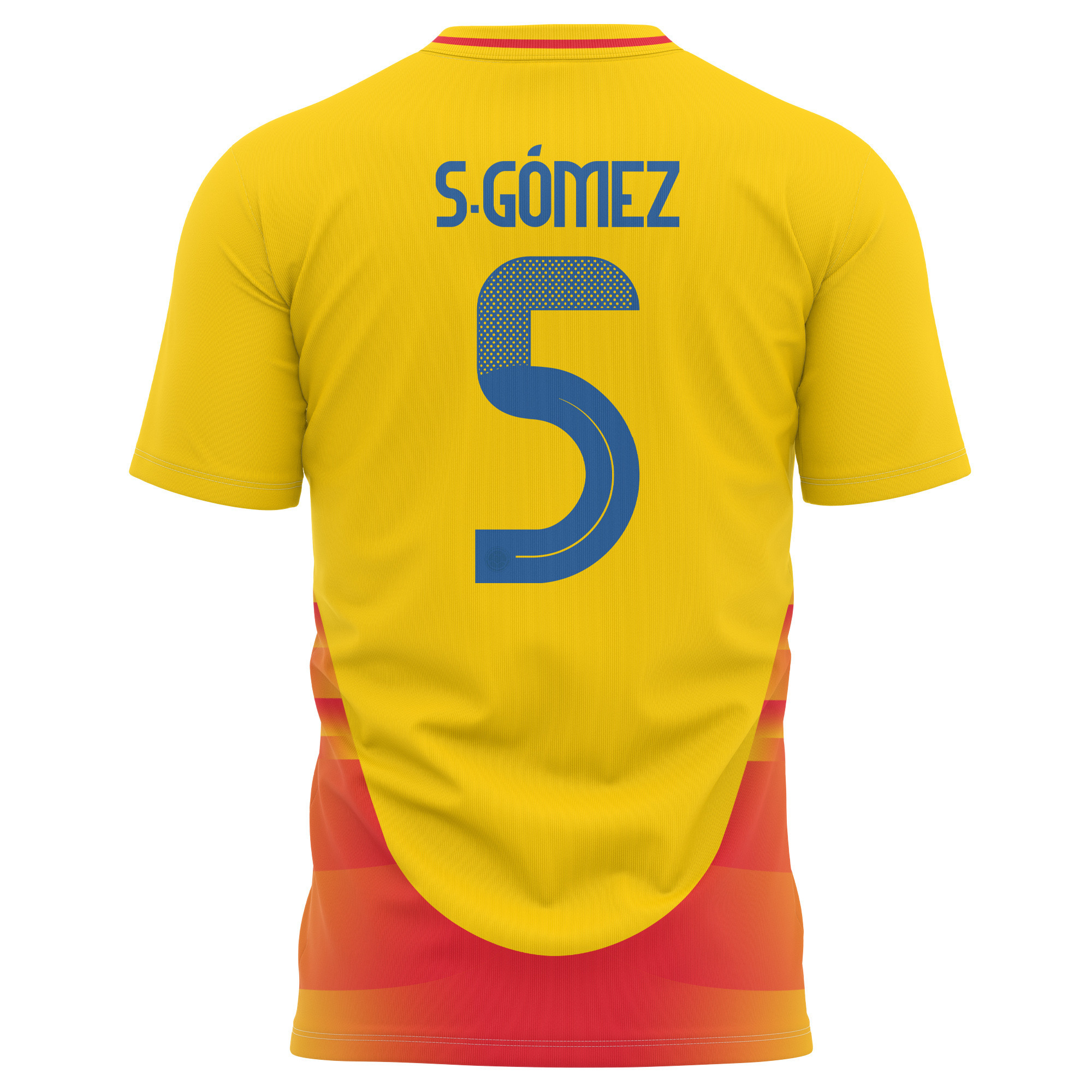 Sebastián Gómez 5 Colombia National Team 2024 Home Kits AOP T-shirt - Yellow