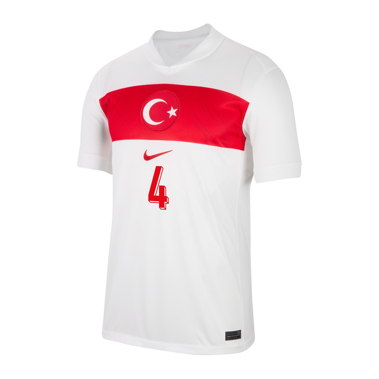 Samet Akaydin 4 Turkey National Team 2024 Home Stadium Men Jersey - White