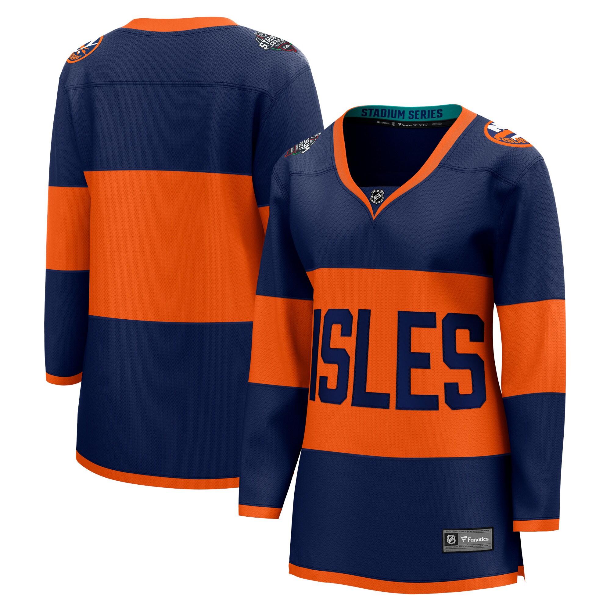 New York Islanders Fanatics Women's 2024 NHL Stadium Series Breakaway Jersey\u00c2\u00a0\u00e2\u20ac\u201c Navy
