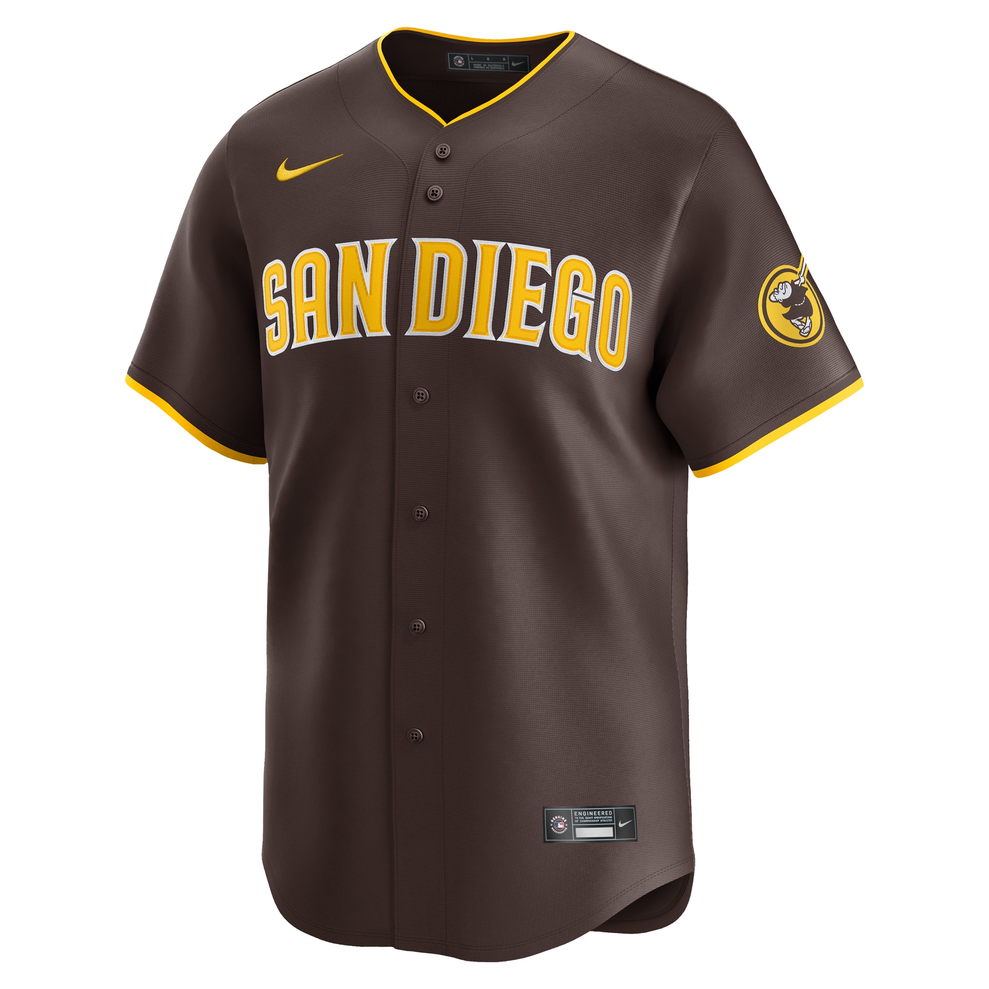 San Diego Padres  Away Limited Custom Jersey - Brown