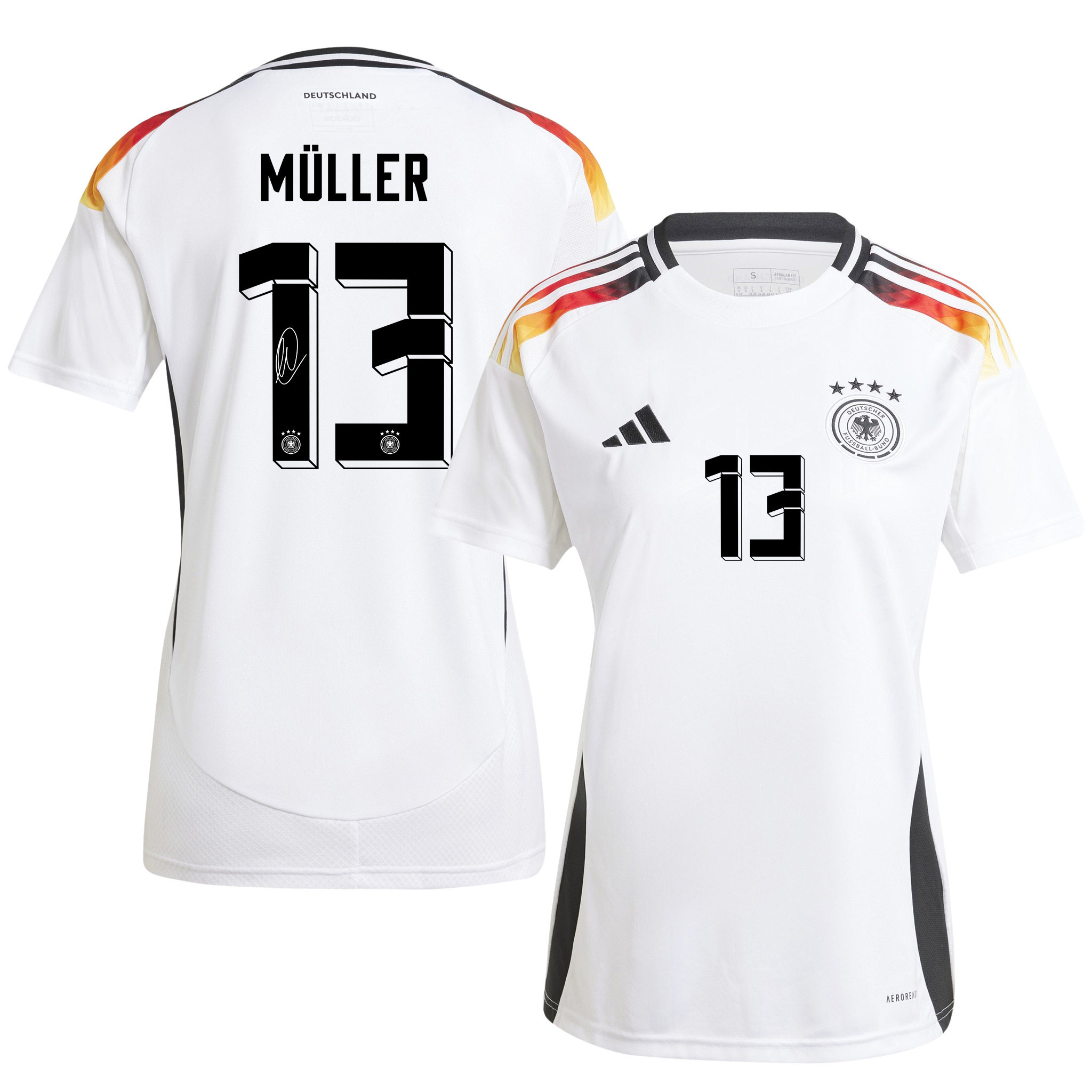Thomas Müller 13 Signed Germany National Team 2024/25 Home Jersey Autographed - Women
