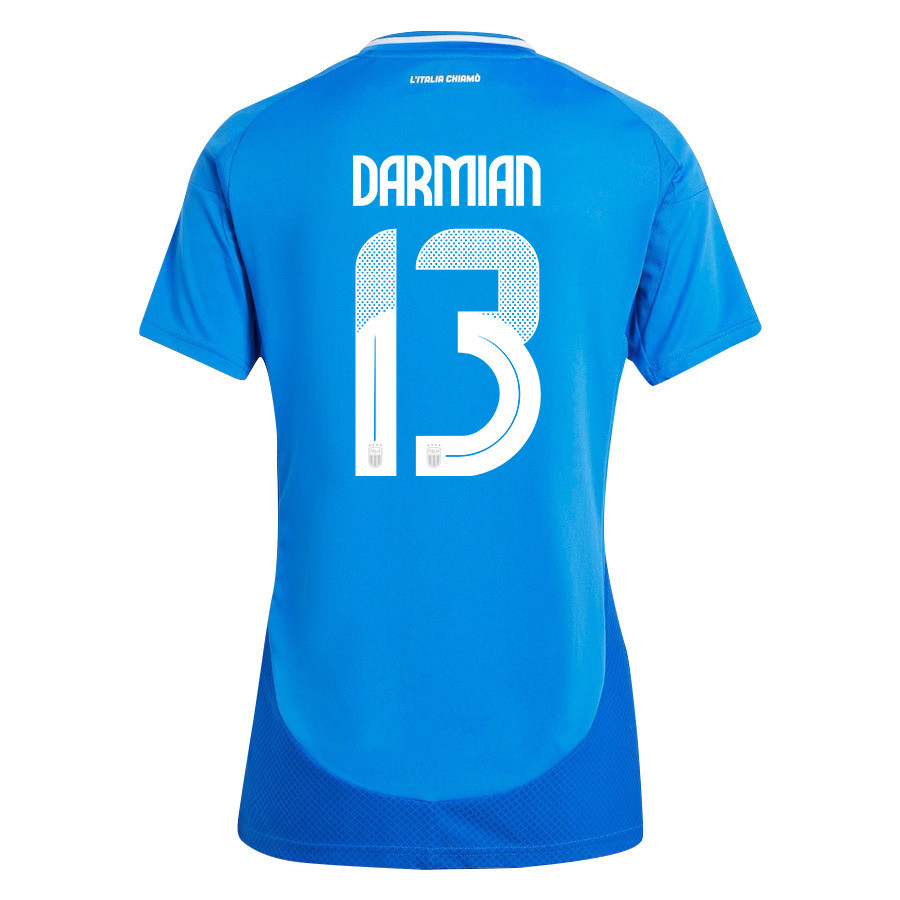 Matteo Darmian 13 Italy National Team 2024/25 Home Women Jersey - Blue