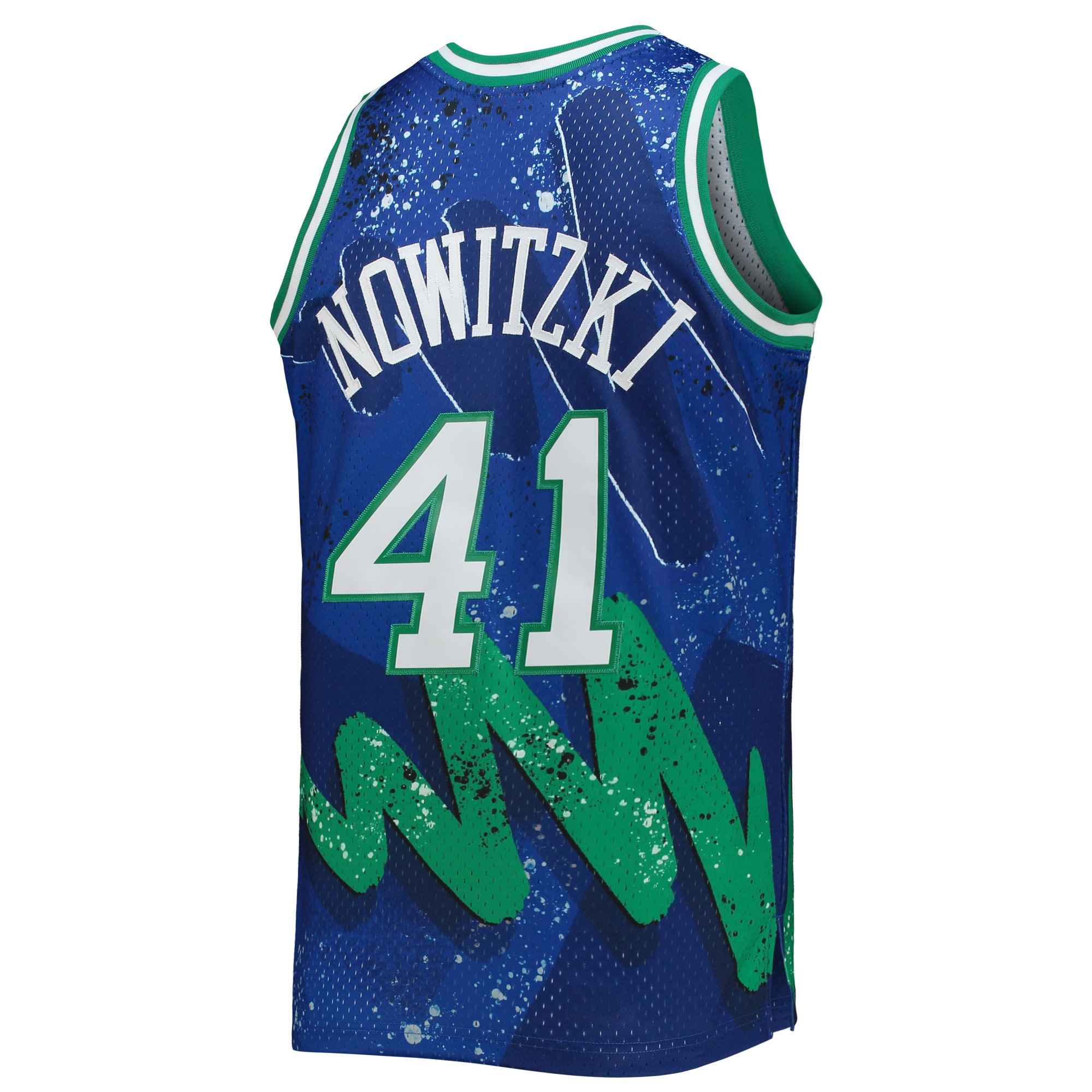 Dirk Nowitzki Dallas Mavericks Mitchell & Ness Hardwood Classics 1998\/99 Hyper Hoops Swingman Jersey - Blue