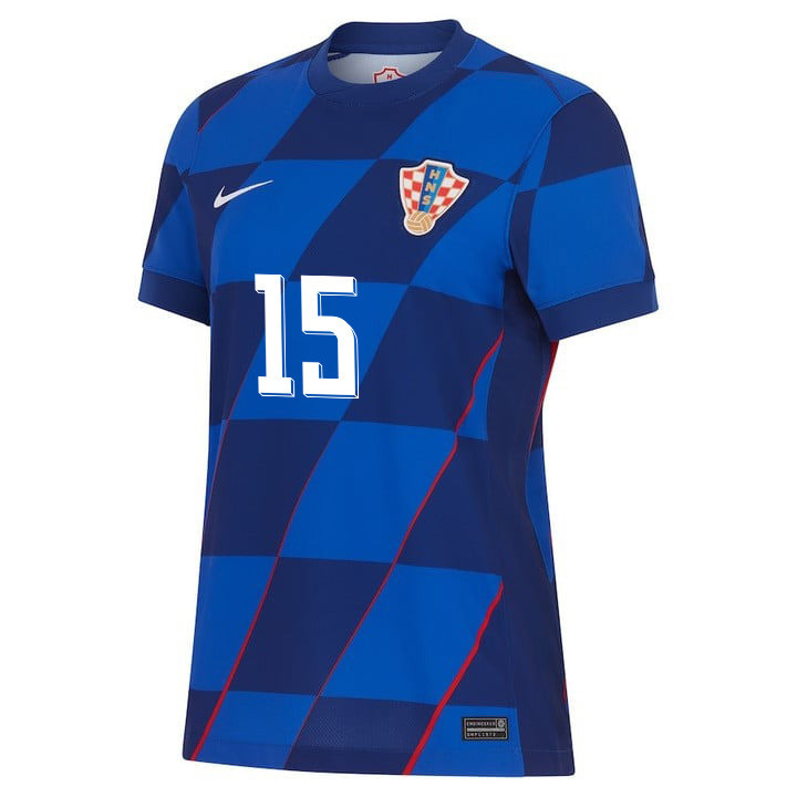 Mario Pašalić 15 Croatia National Team 2024 Away WOMEN Jersey - Blue