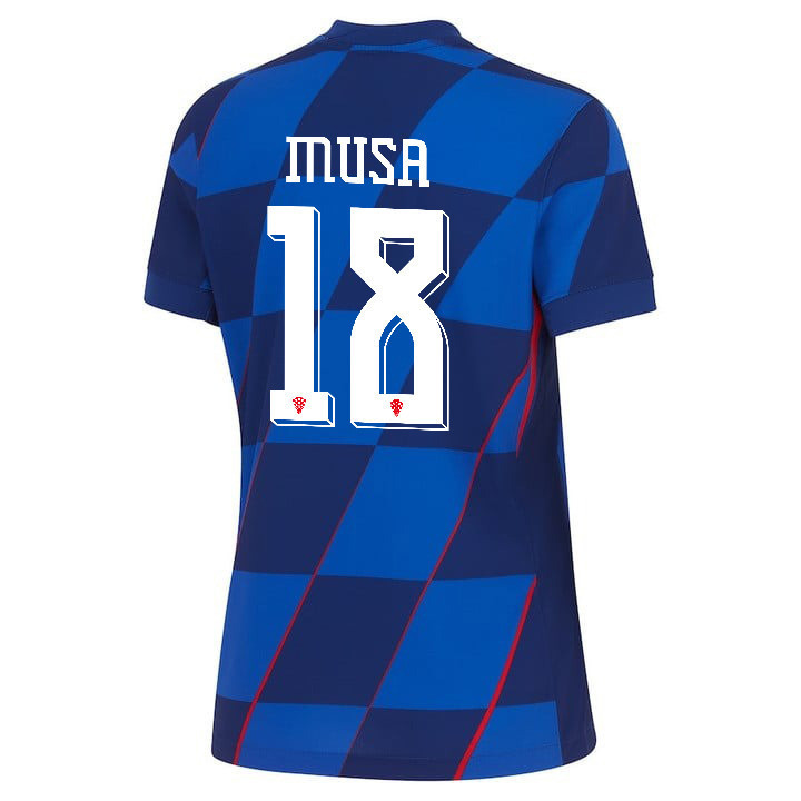 Petar Musa 18 Croatia National Team 2024 Away WOMEN Jersey - Blue