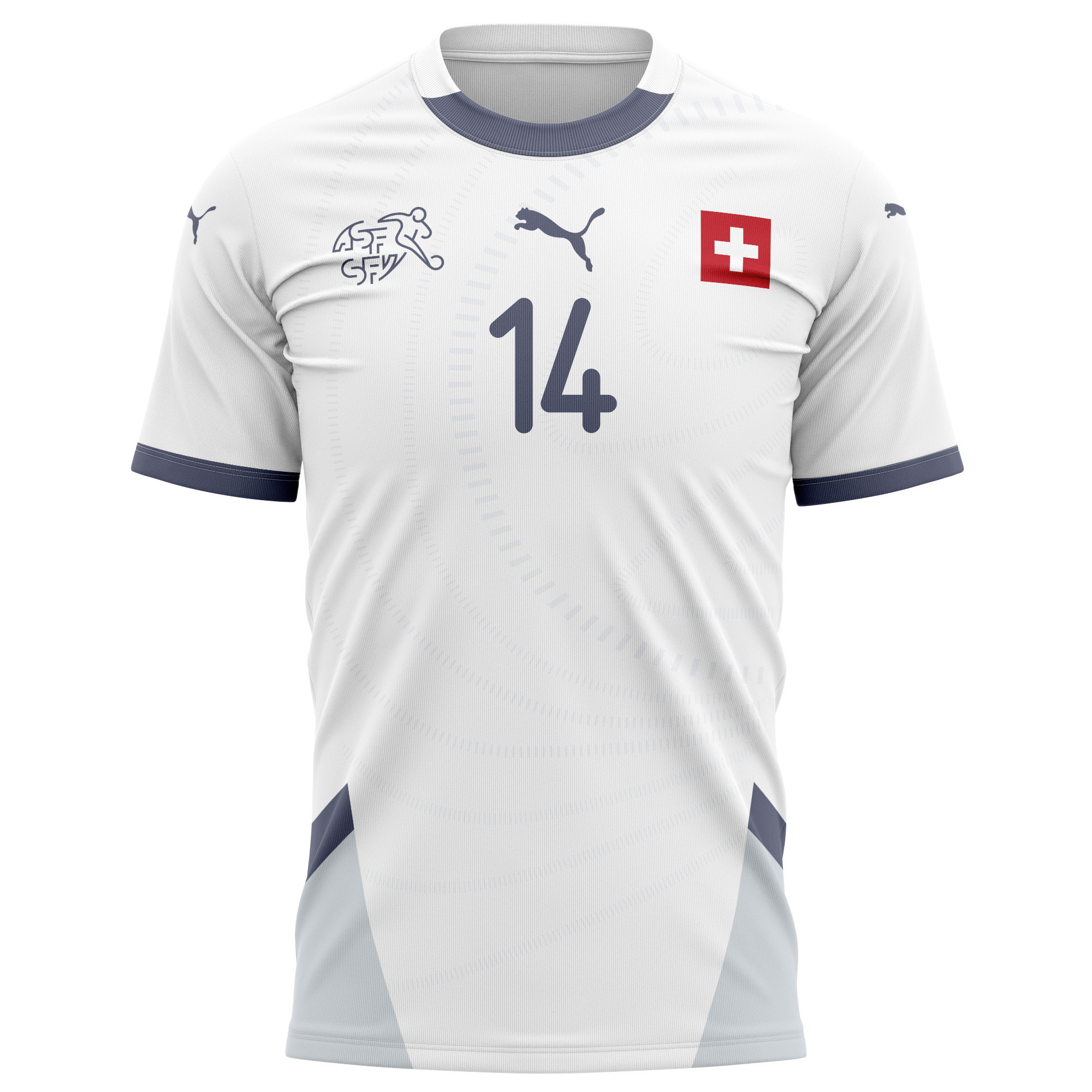 Haris Seferović 9 Switzerland National Team 2024/25 Away Kits AOP T-shirt - White