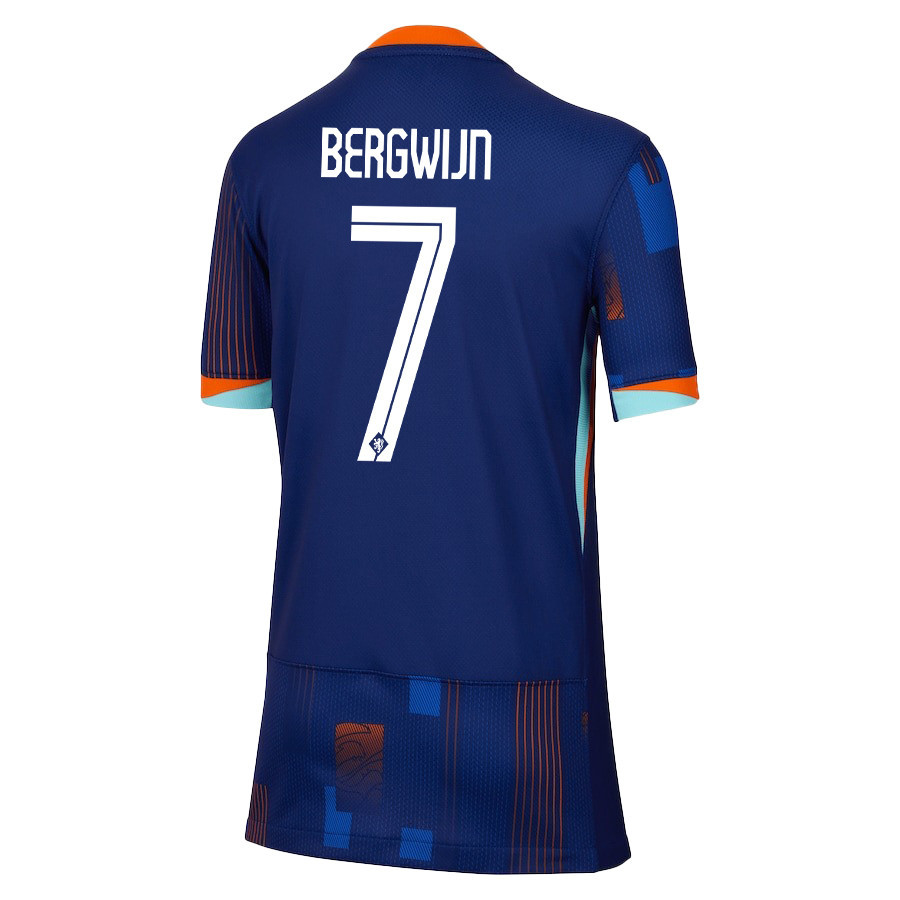 Steven Bergwijn 7 Netherlands National Team 2024/25 Away YOUTH Jersey - Navy