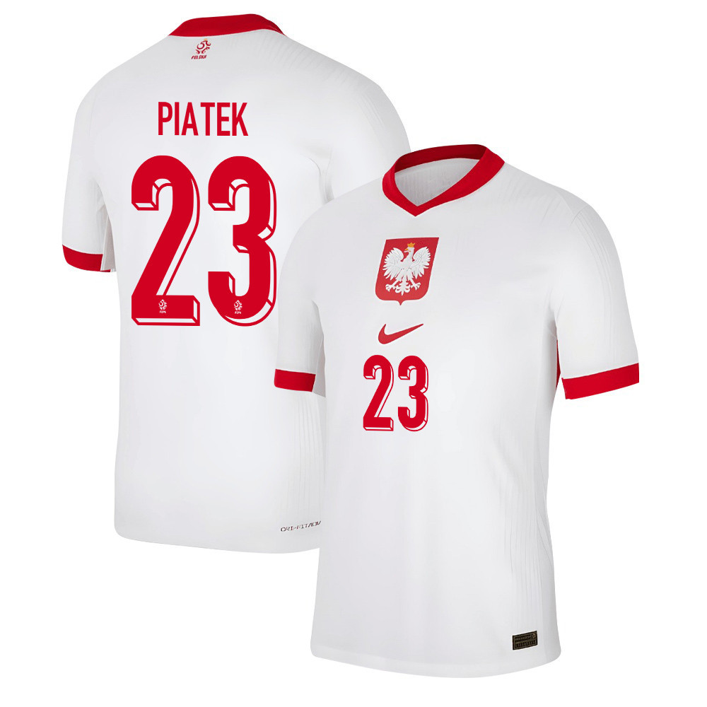 Krzysztof Piatek 23 Poland National Team 2024/25 Home Men Jersey - White