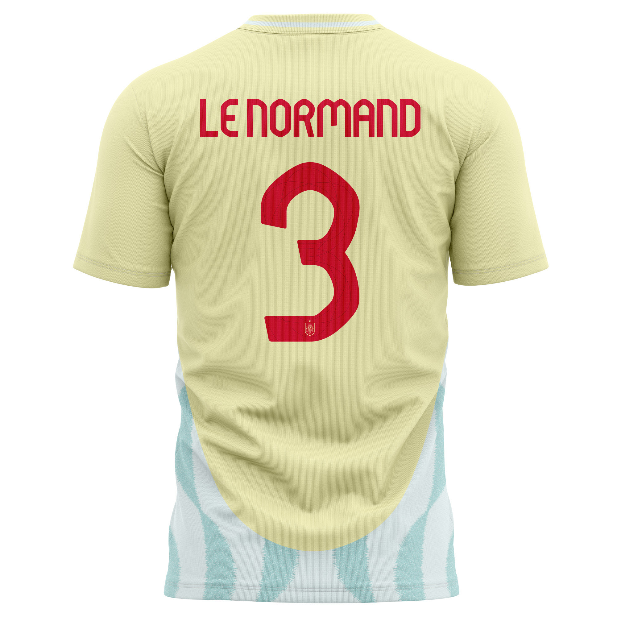 Robin Le Normand 3 Spain National Team 2024 Away Kits AOP T-shirt - Yellow