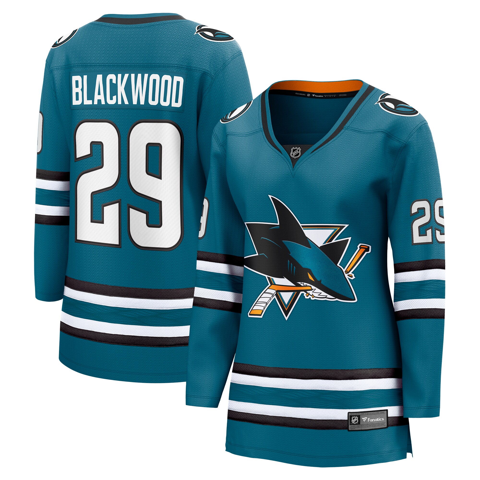 Mackenzie Blackwood San Jose Sharks Fanatics Women's Home Breakaway Player Jersey - Teal