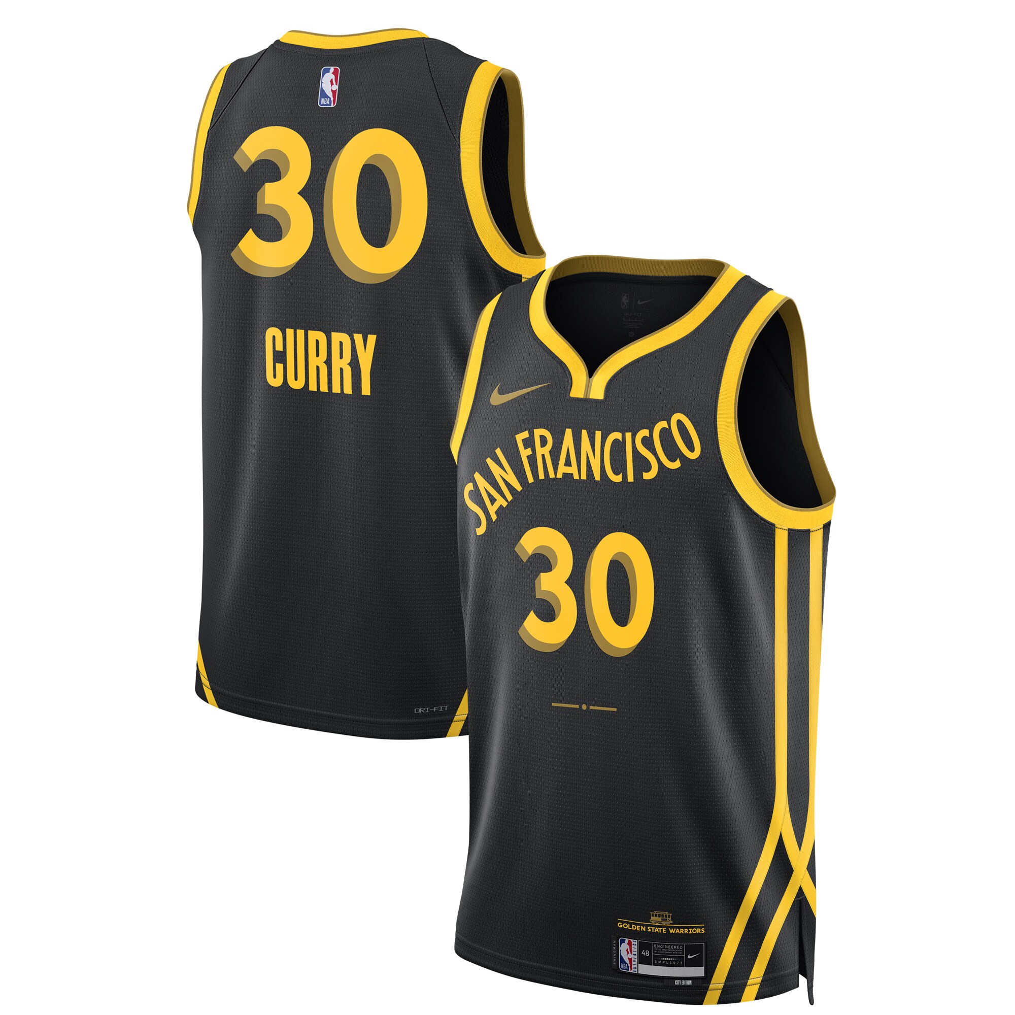 Stephen Curry Golden State Warriors  Unisex 2023\/24 Swingman Jersey - Black - City Edition
