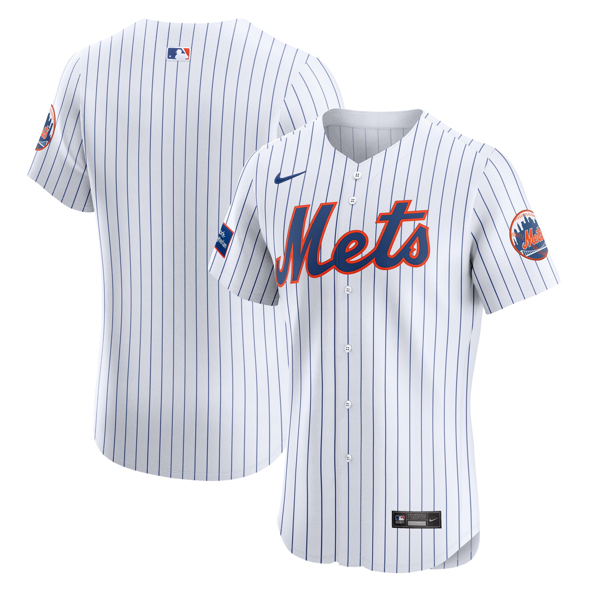 New York Mets  Home Elite Patch Jersey - White
