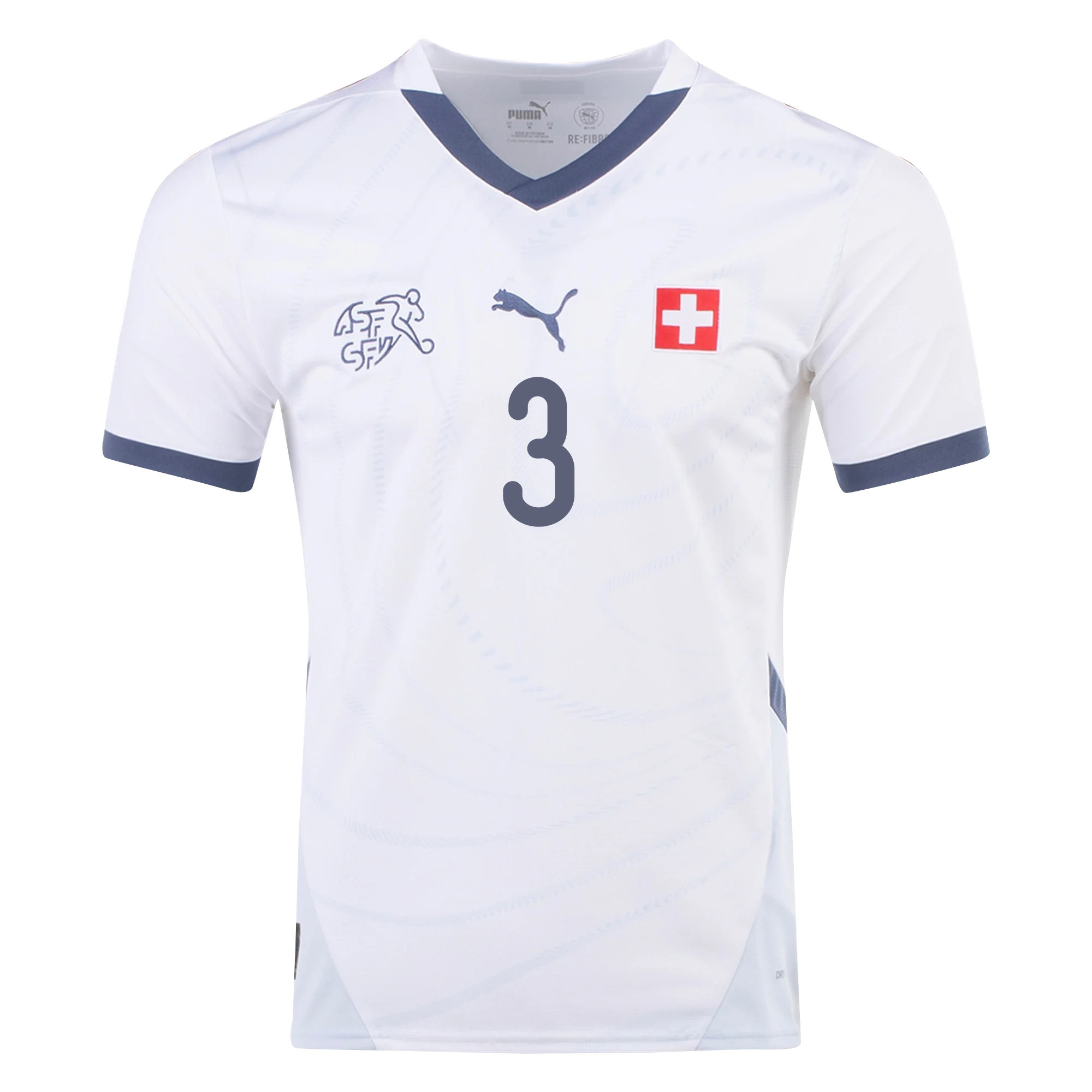 Loris Benito 3 Switzerland National Team 2024/25 Away Men Jersey - White