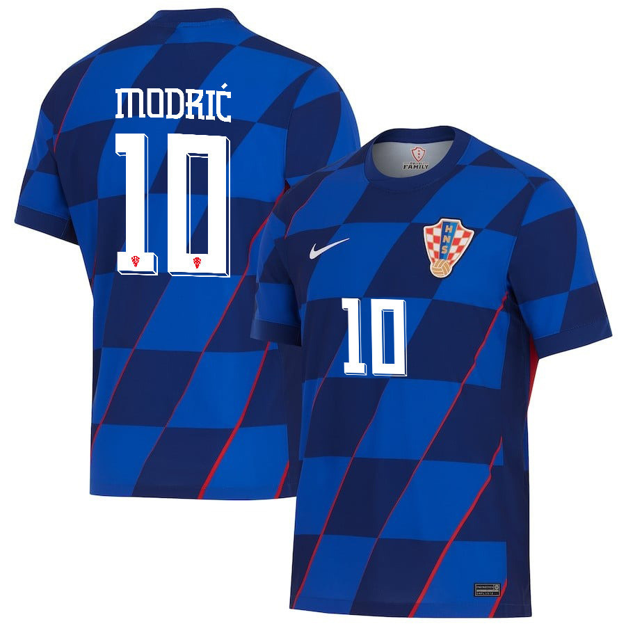 Luka Modrić 10 Croatia National Team 2024 Away Men Jersey - Blue