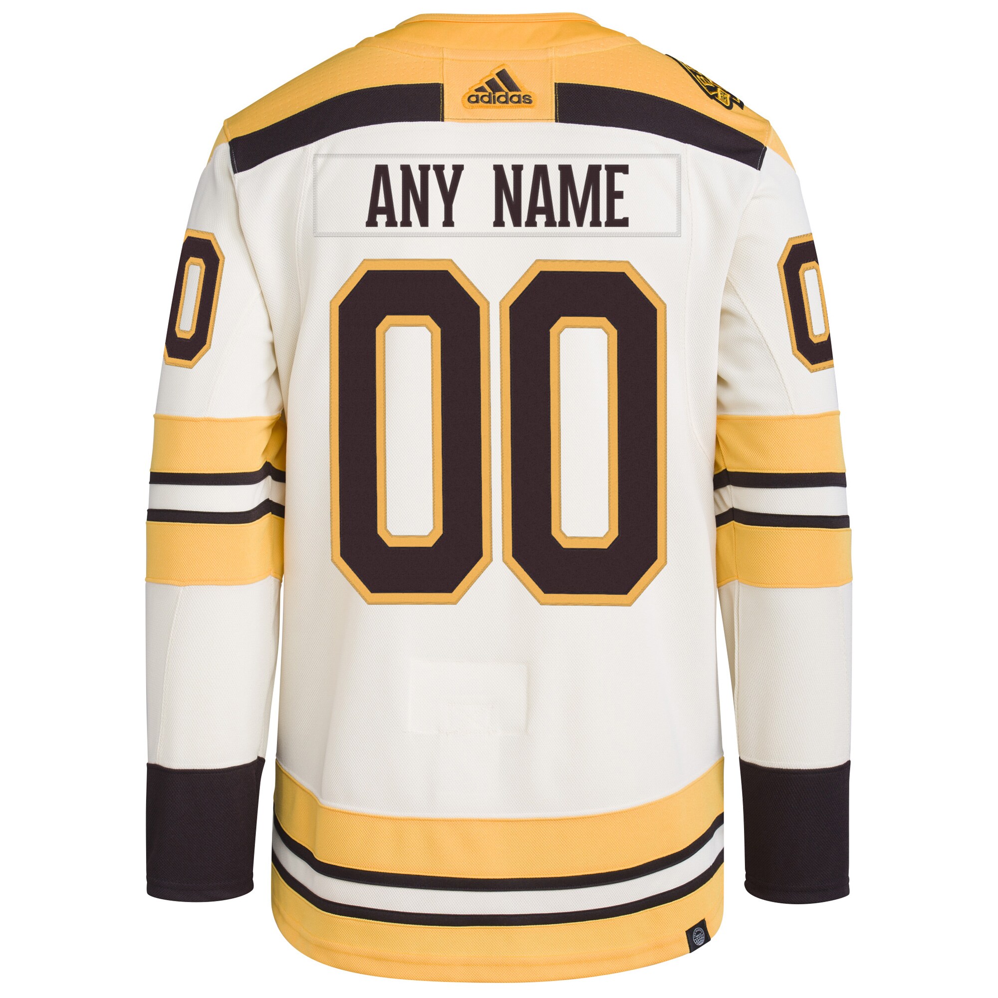 Boston Bruins adidas   100th Anniversary Primegreen Authentic Custom Jersey - Cream