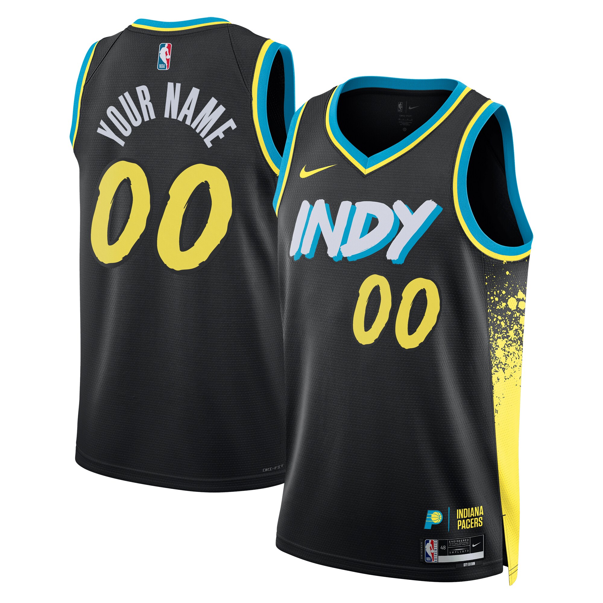 Indiana Pacers  Unisex 2023\/24 Custom Swingman Jersey - Black - City Edition