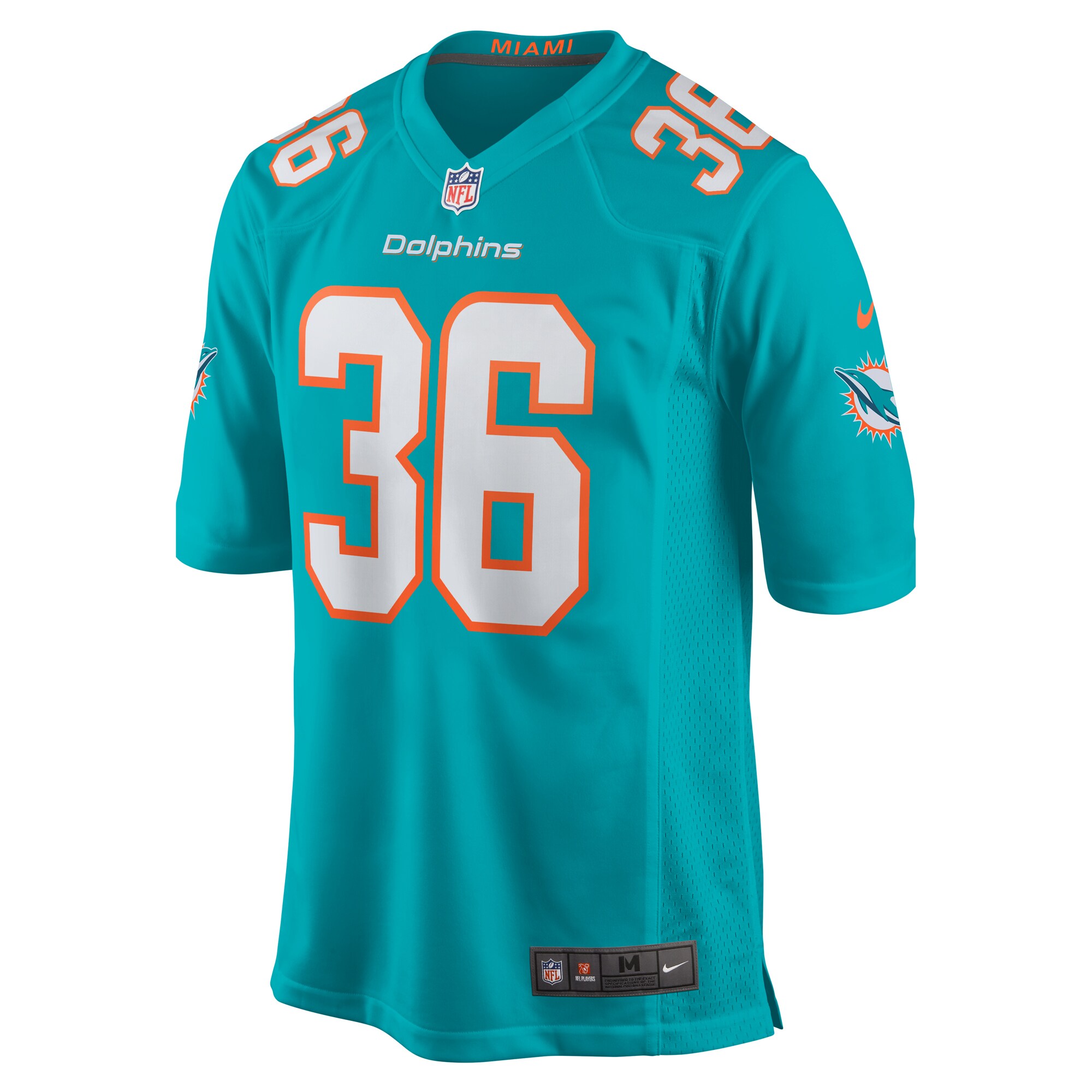 Mark Milton Miami Dolphins  Game Jersey - Aqua