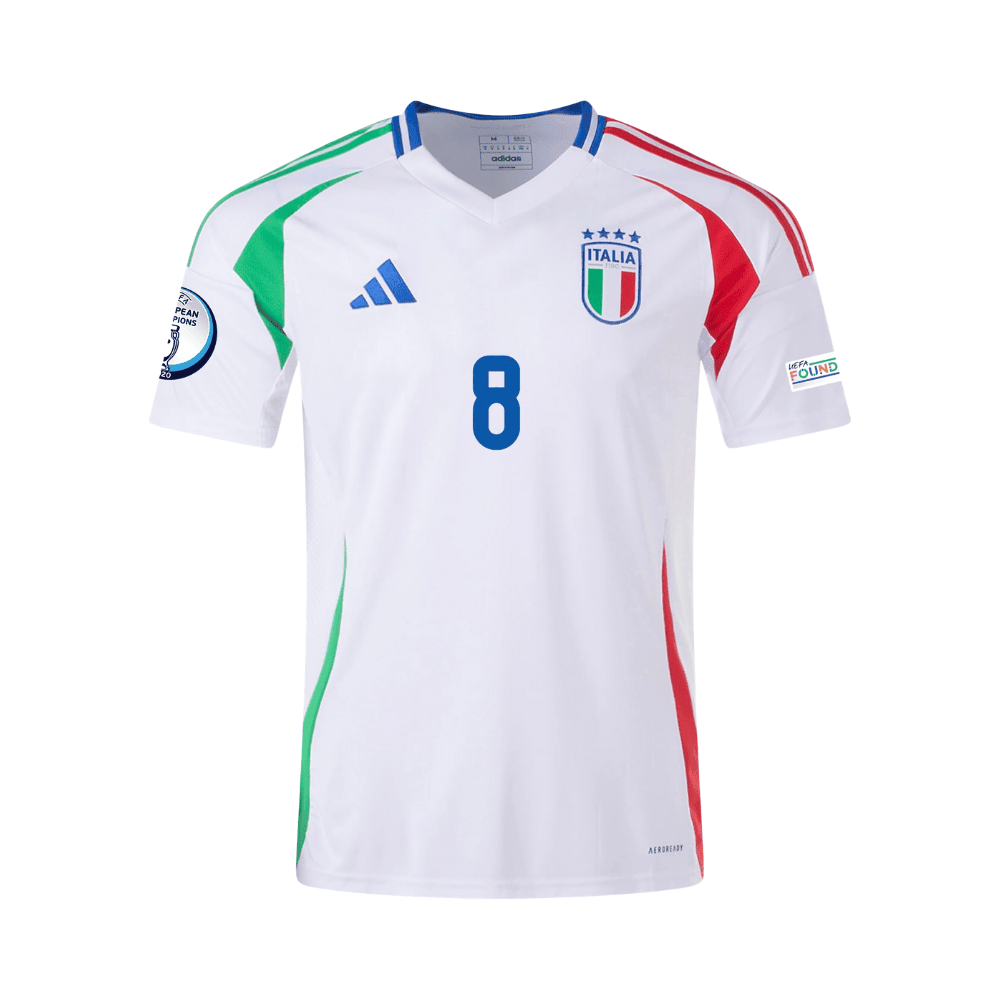 Jorginho 8 Italy National Team 2024 Away Men Jersey - White