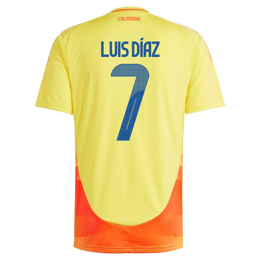 Luis Díaz 7 Colombia National Team 2024/25 Home Men Jersey - Yellow