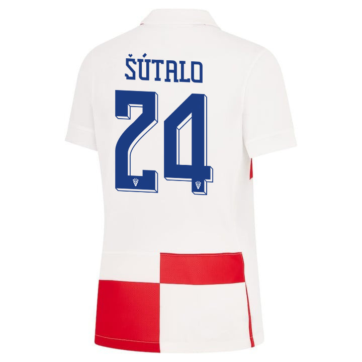 Josip Šutalo 24 Croatia National Team 2024 Home WOMEN Jersey - White