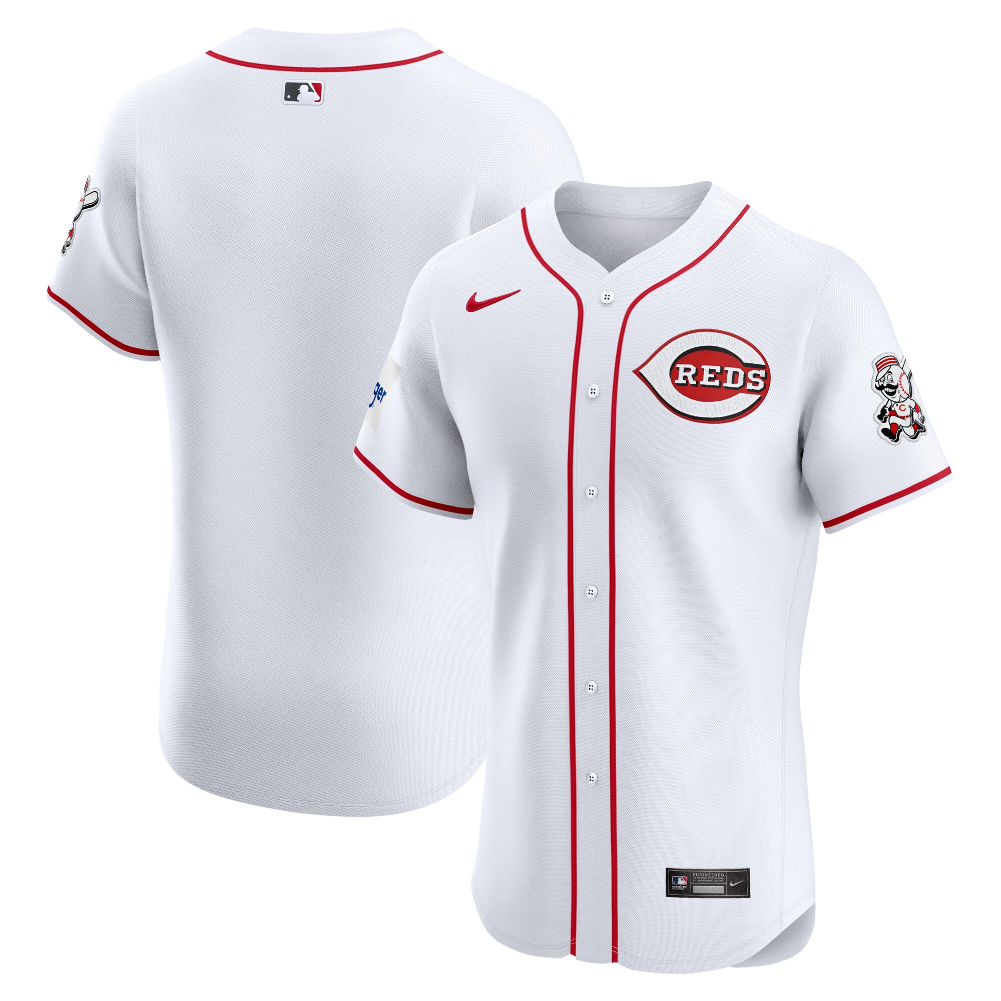 Cincinnati Reds  Home Elite Patch Jersey - White