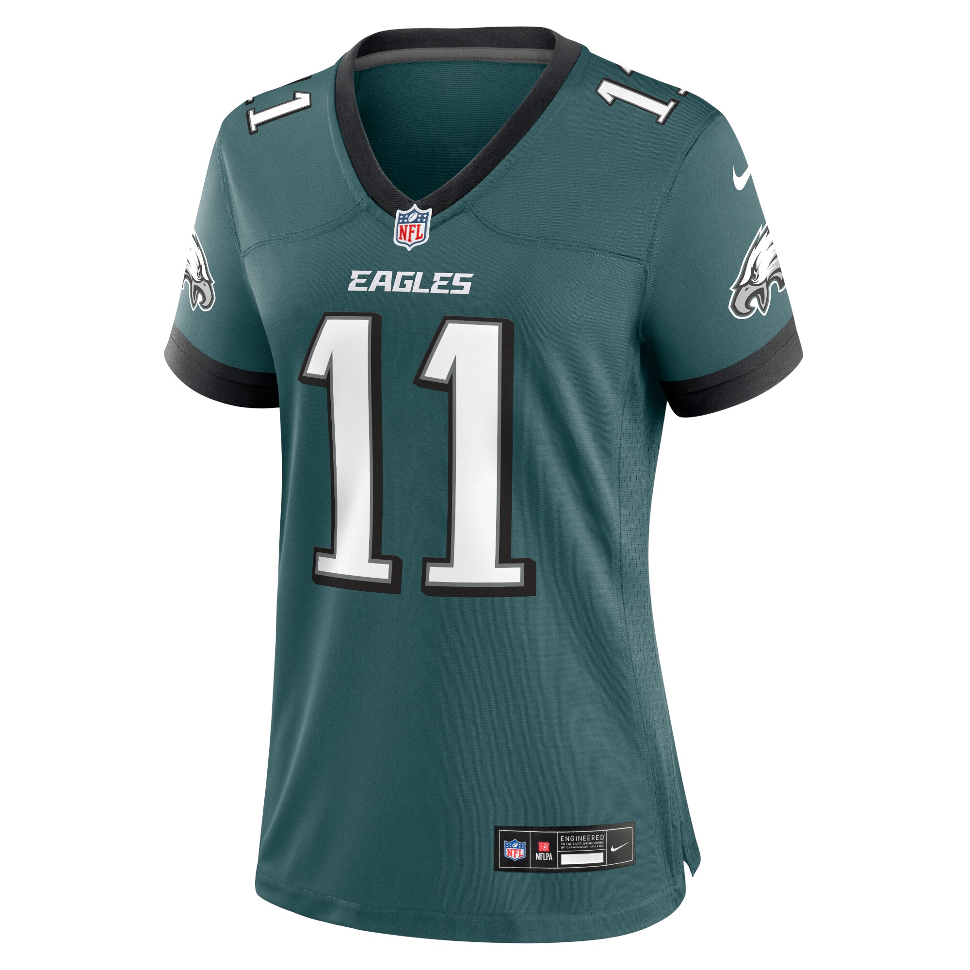 A.J. Brown Philadelphia Eagles  Women's Team Game Jersey - Midnight Green