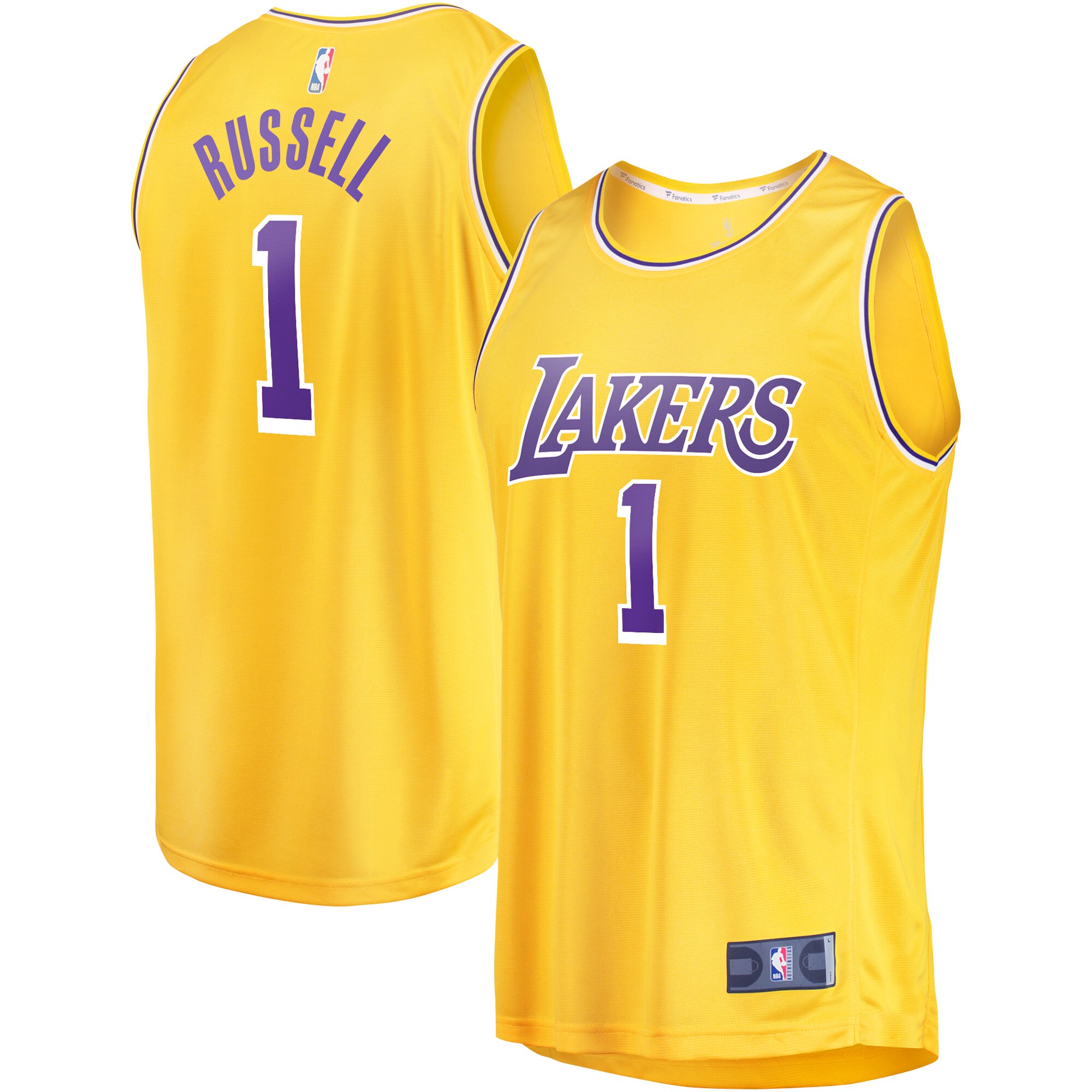 D'Angelo Russell Los Angeles Lakers Fanatics Youth Fast Break Player Jersey - Icon Edition - Gold