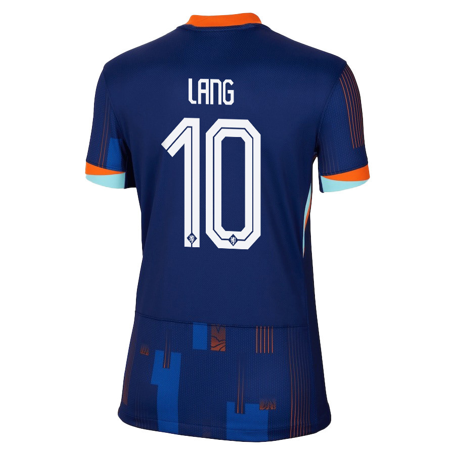 Noa Lang 10 Netherlands National Team 2024/25 Away WOMEN Jersey - Navy