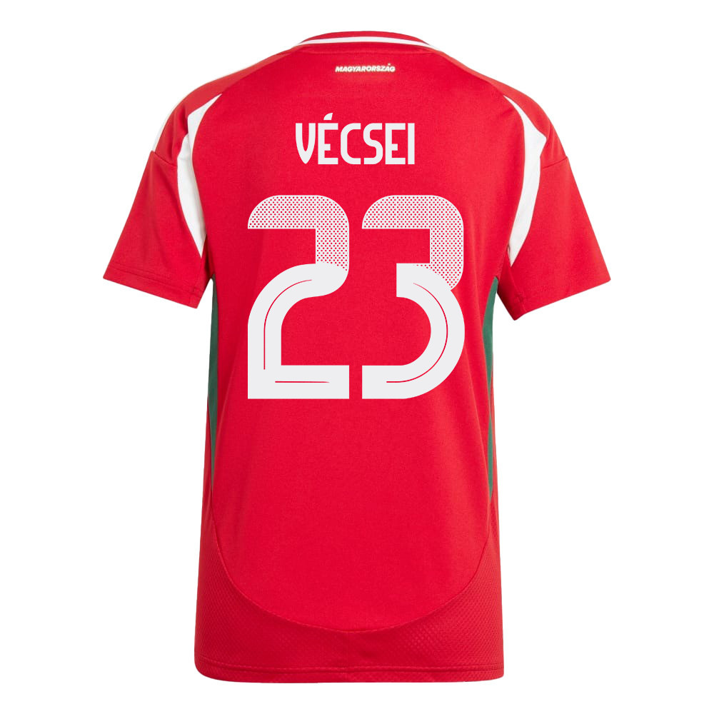 Bálint Vécsei 23 Hungary National Team 2024/25 Home WOMEN Jersey - Red