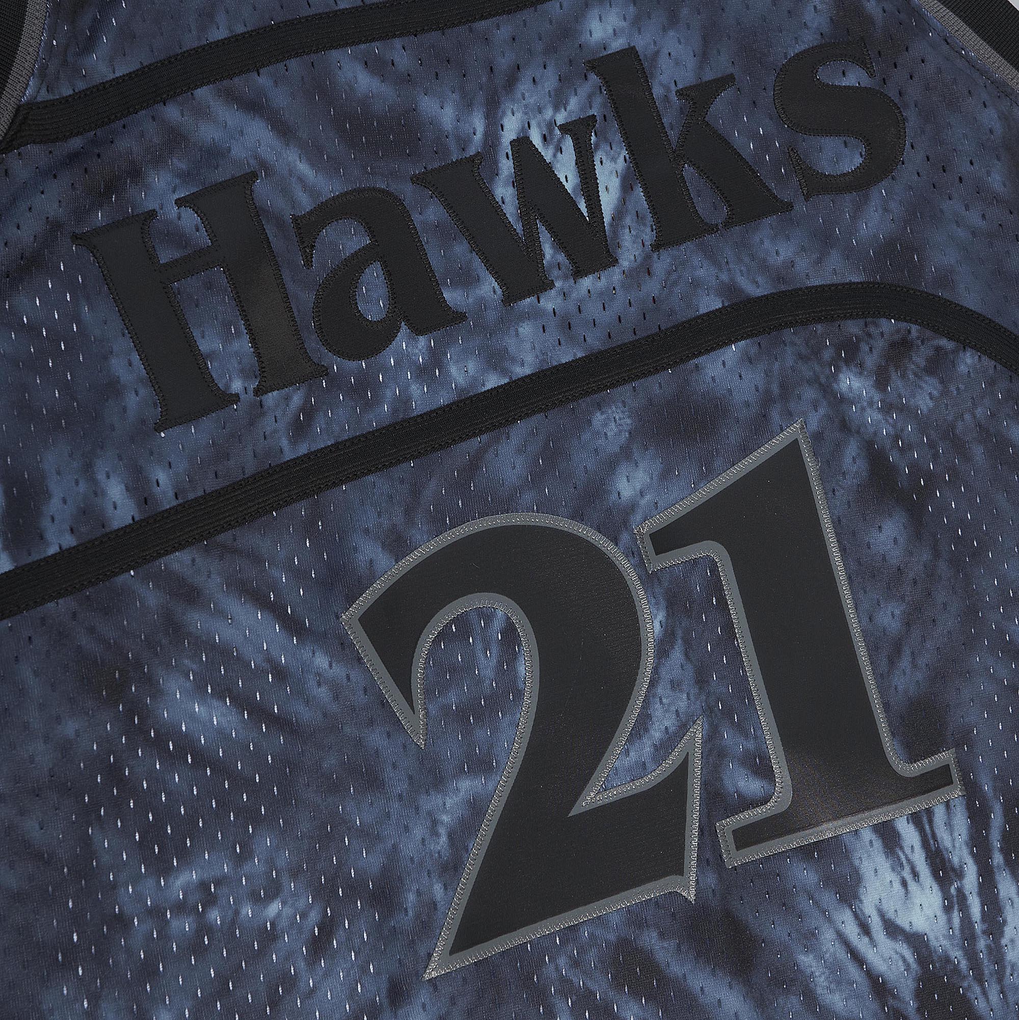 Dominique Wilkins Atlanta Hawks Mitchell & Ness Hardwood Classics 1986\/87 Tie-Dye Swingman Jersey - Black
