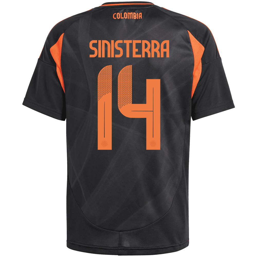 Luis Sinisterra 14 Colombia National Team 2024/25 Away YOUTH Jersey - Black