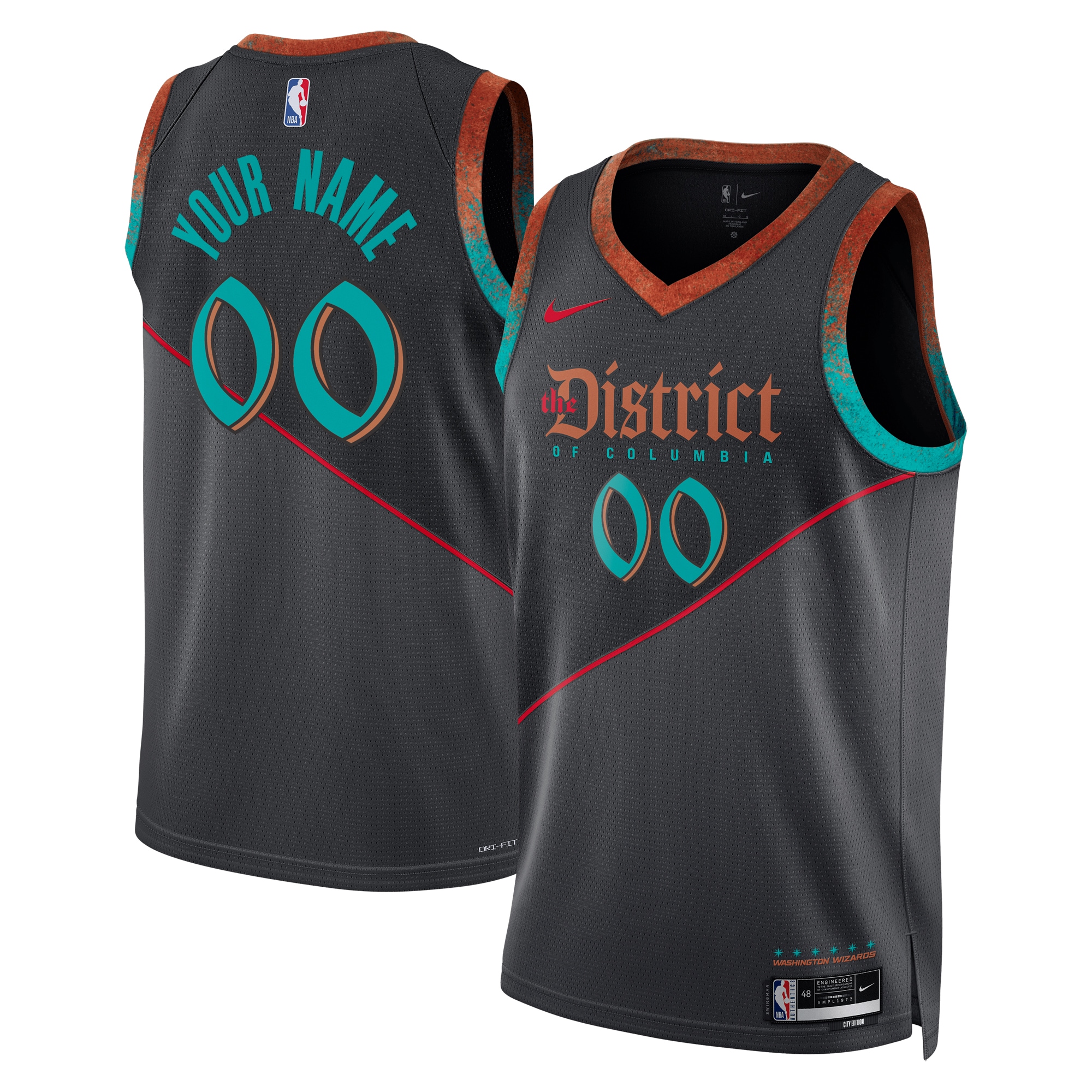 Washington Wizards  Unisex 2023\/24 Custom Swingman Jersey - Black - City Edition