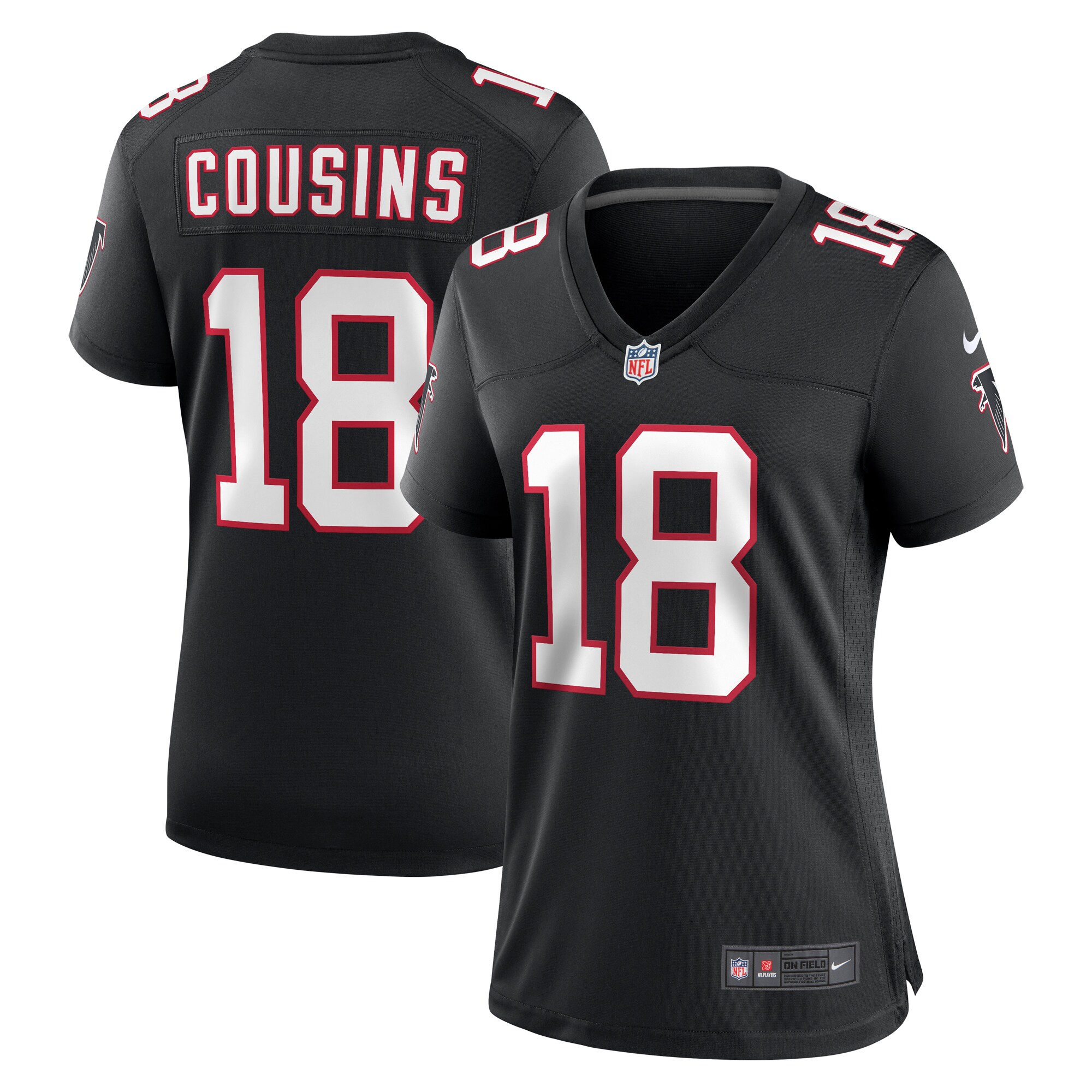 Kirk Cousins Atlanta Falcons  Women's Alternate Game Jersey -  Black
