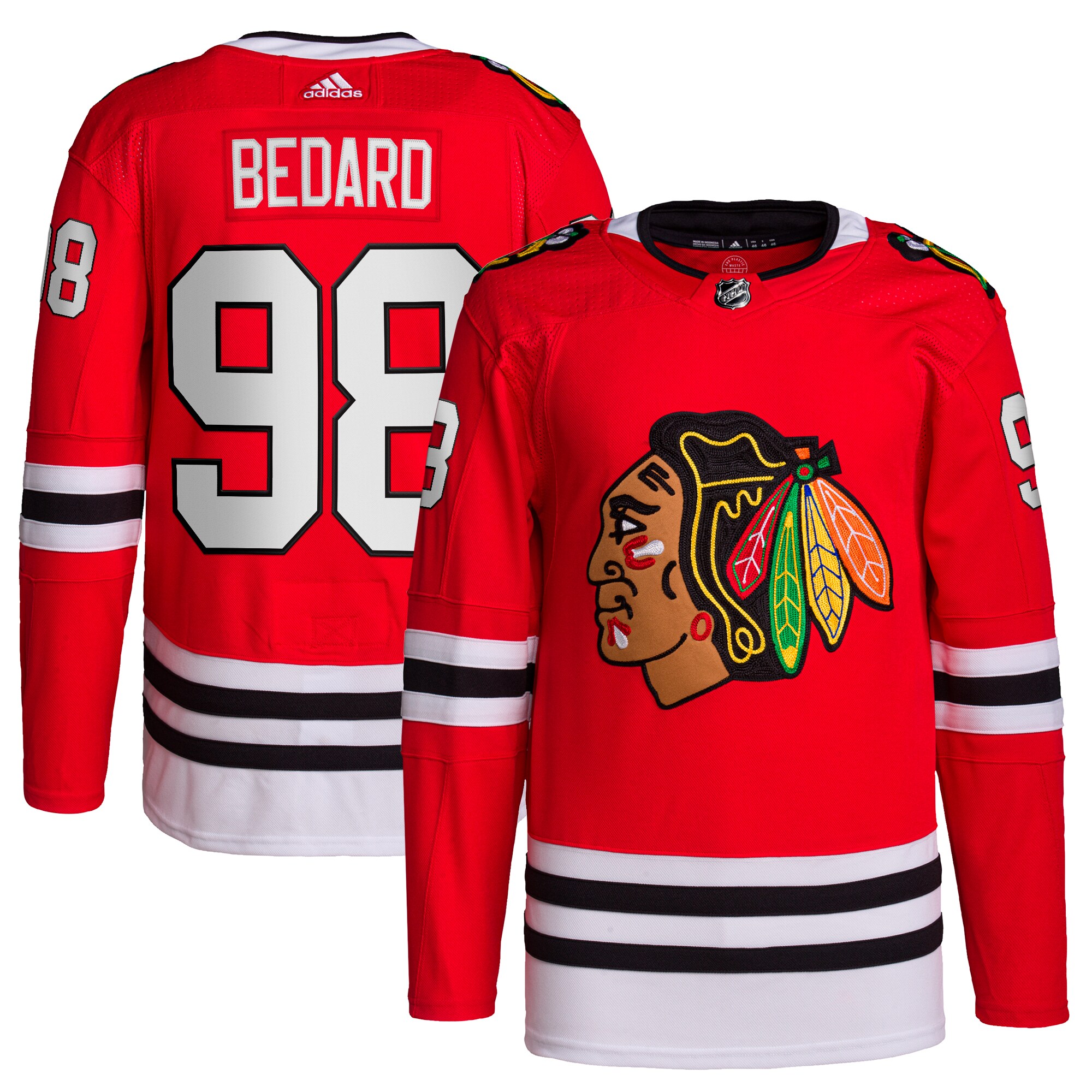 Connor Bedard Chicago Blackhawks adidas 2023 NHL Draft Home Primegreen Player Jersey - Red