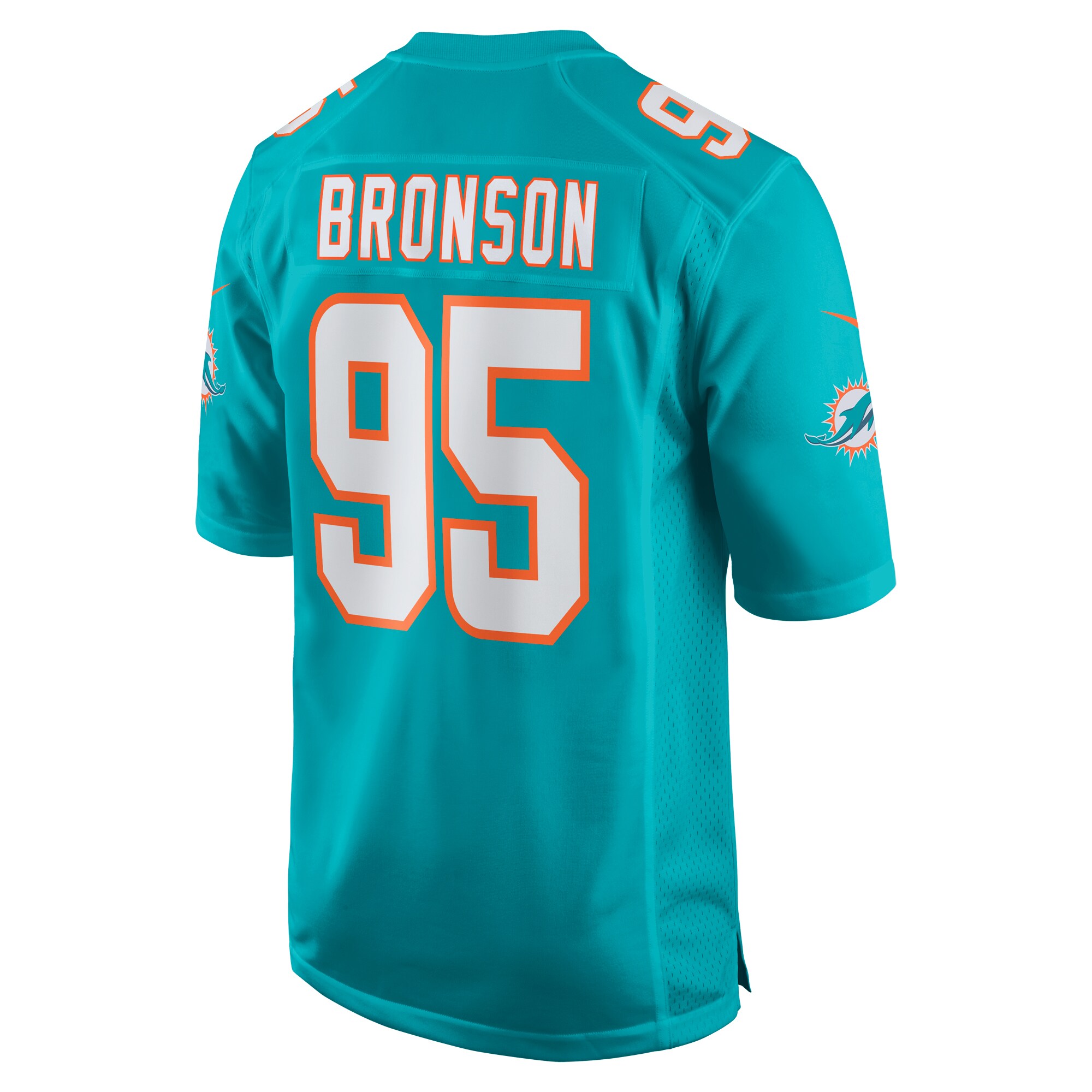 Josiah Bronson Miami Dolphins  Home Game Player Jersey - Aqua