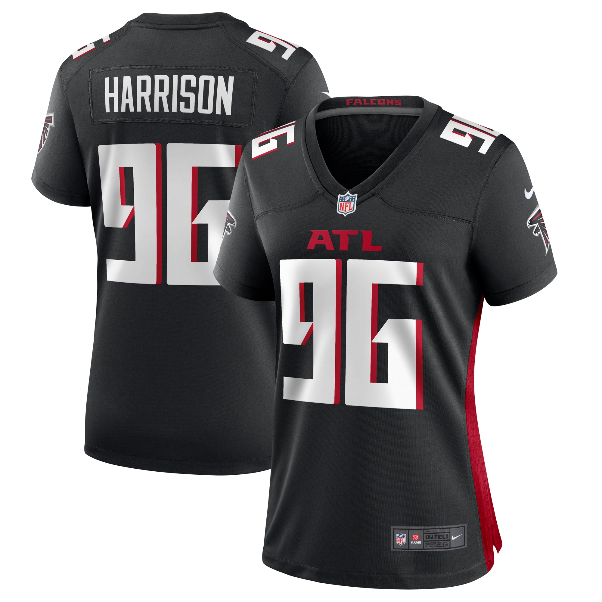 Zach Harrison Atlanta Falcons  Women's Team Game Jersey -  Black