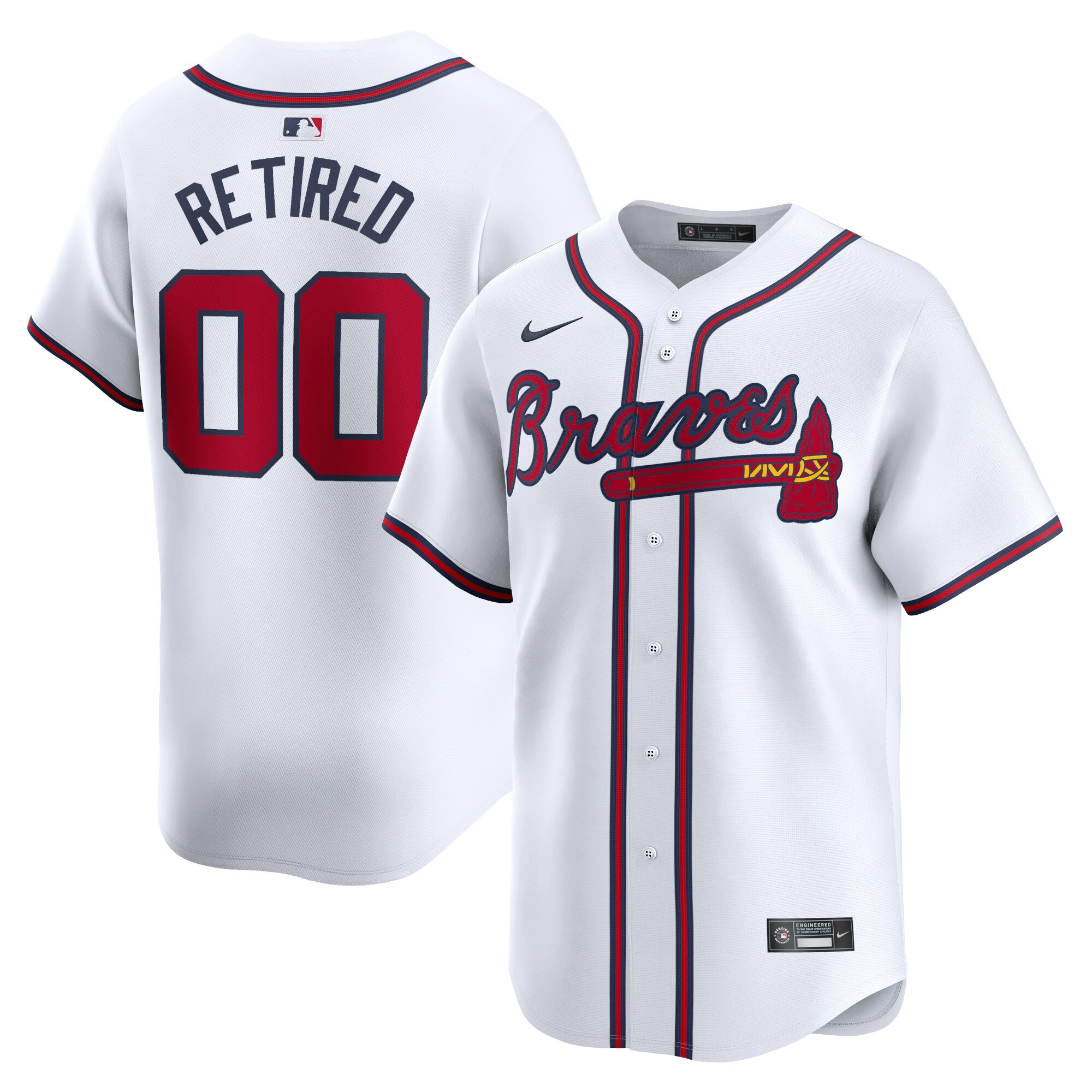 Atlanta Braves  Home Limited Pick-A-Player Retired Roster Jersey - White