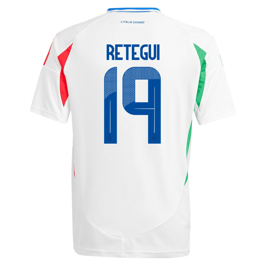 Mateo Retegui 19 Italy National Team 2024/25 Away YOUTH Jersey - White