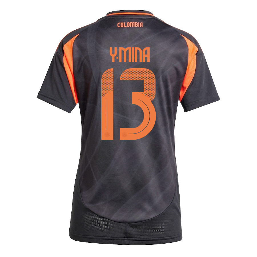 Yerry Mina 13 Colombia National Team 2024/25 Away Women Jersey - Black