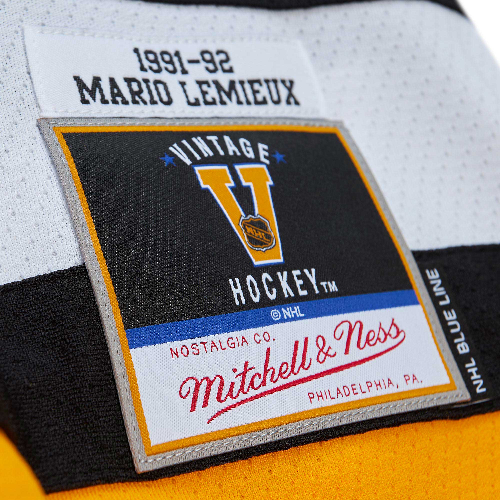 Mario Lemieux Pittsburgh Penguins Mitchell & Ness Big & Tall 1991 Captain Patch Blue Line Player Jersey - Black