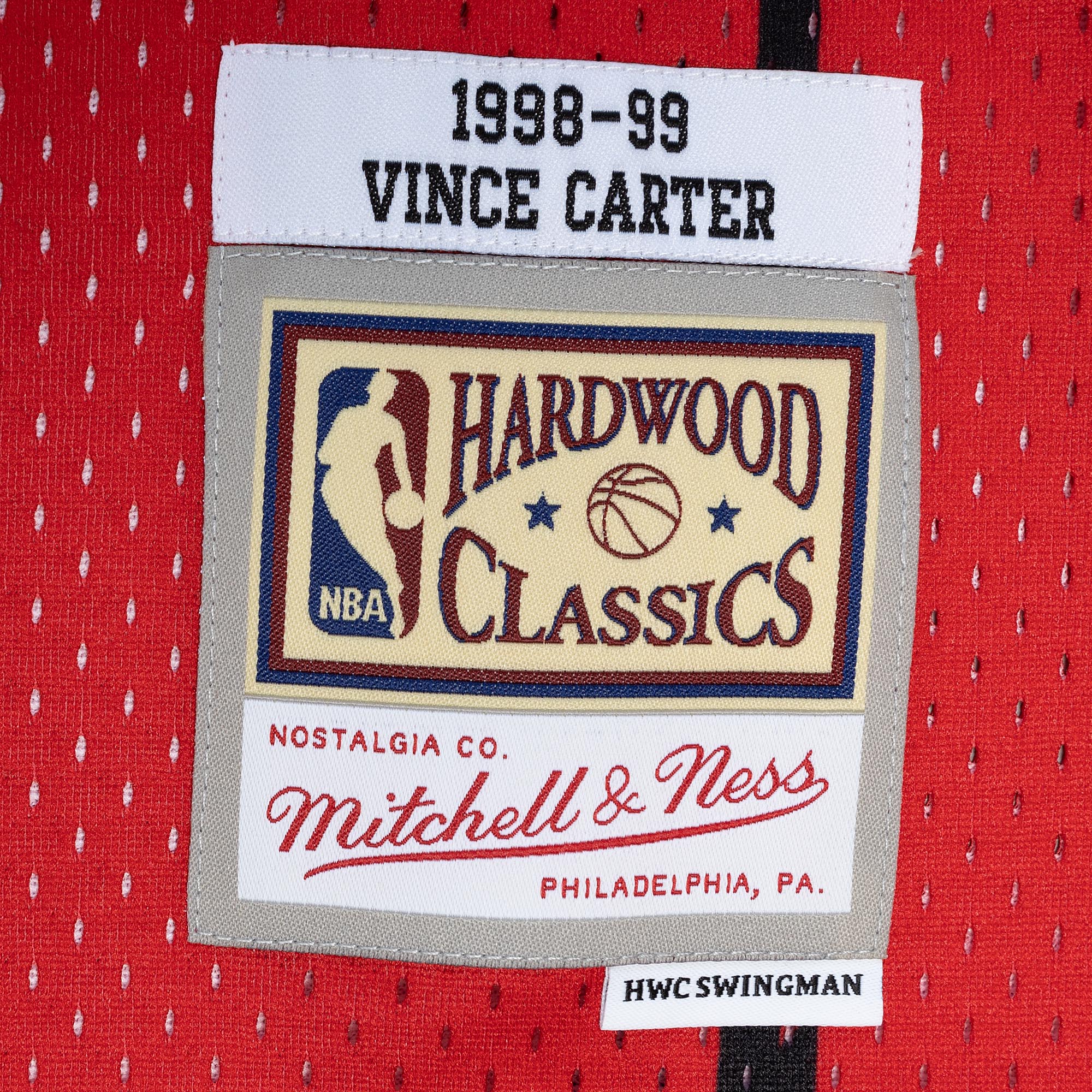 Vince Carter Toronto Raptors Mitchell & Ness Hardwood Classics 1998\/99 Split Swingman Jersey - Purple\/Red