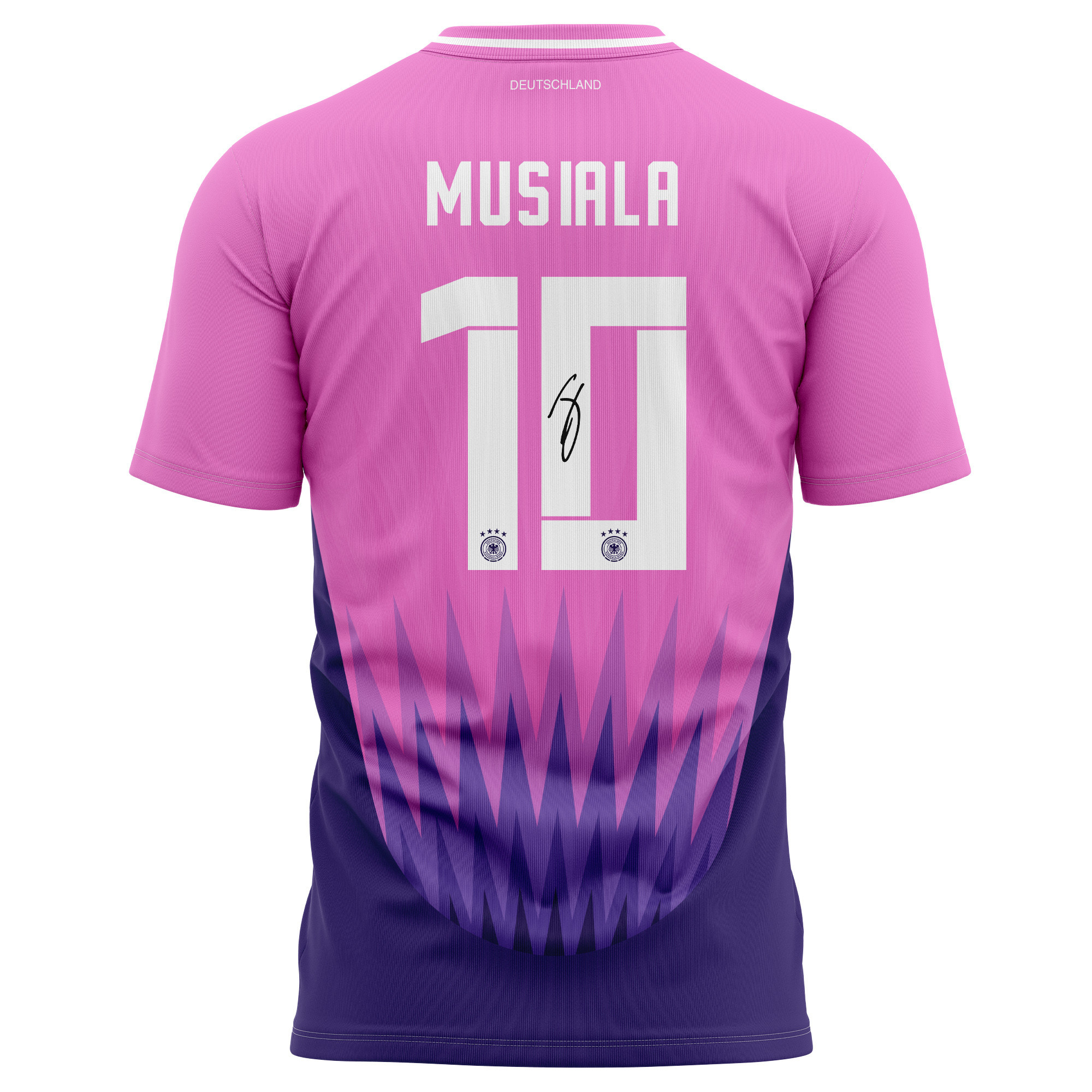 Jamal Musiala 10 Signed Germany National Team 2024 Away Kits AOP T-shirt Autographed- Purple
