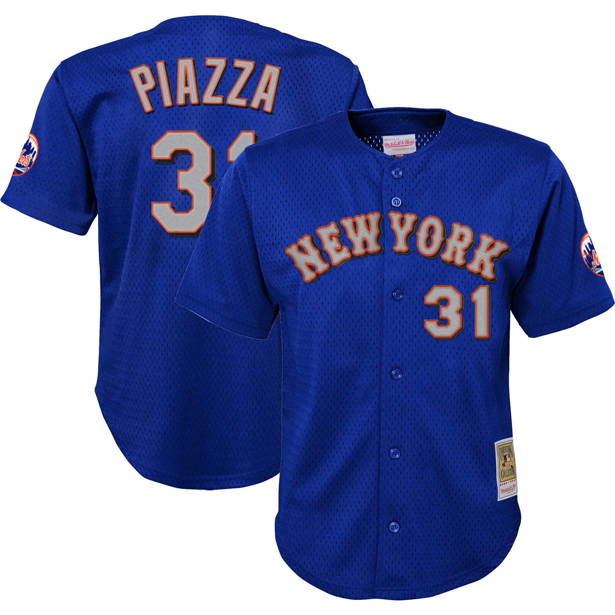 Mike Piazza New York Mets Mitchell & Ness Youth Cooperstown Collection\u00c2\u00a0Mesh Batting Practice Jersey - Royal