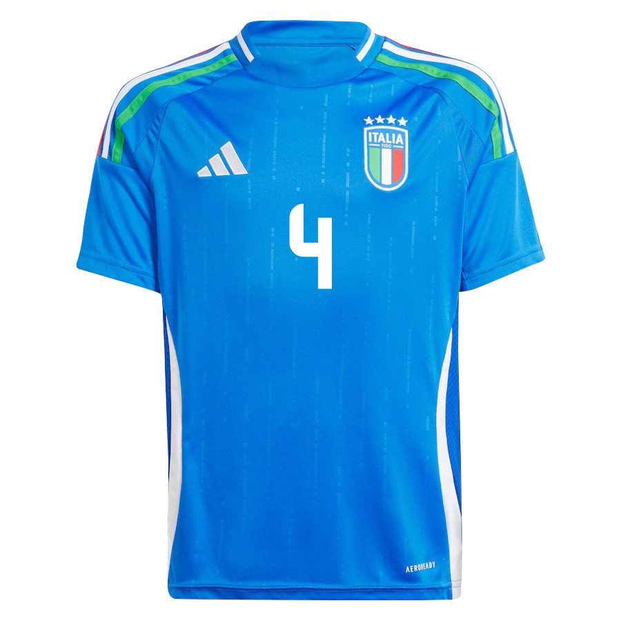Alessandro Buongiorno 4 Italy National Team 2024/25 Home YOUTH Jersey - Blue