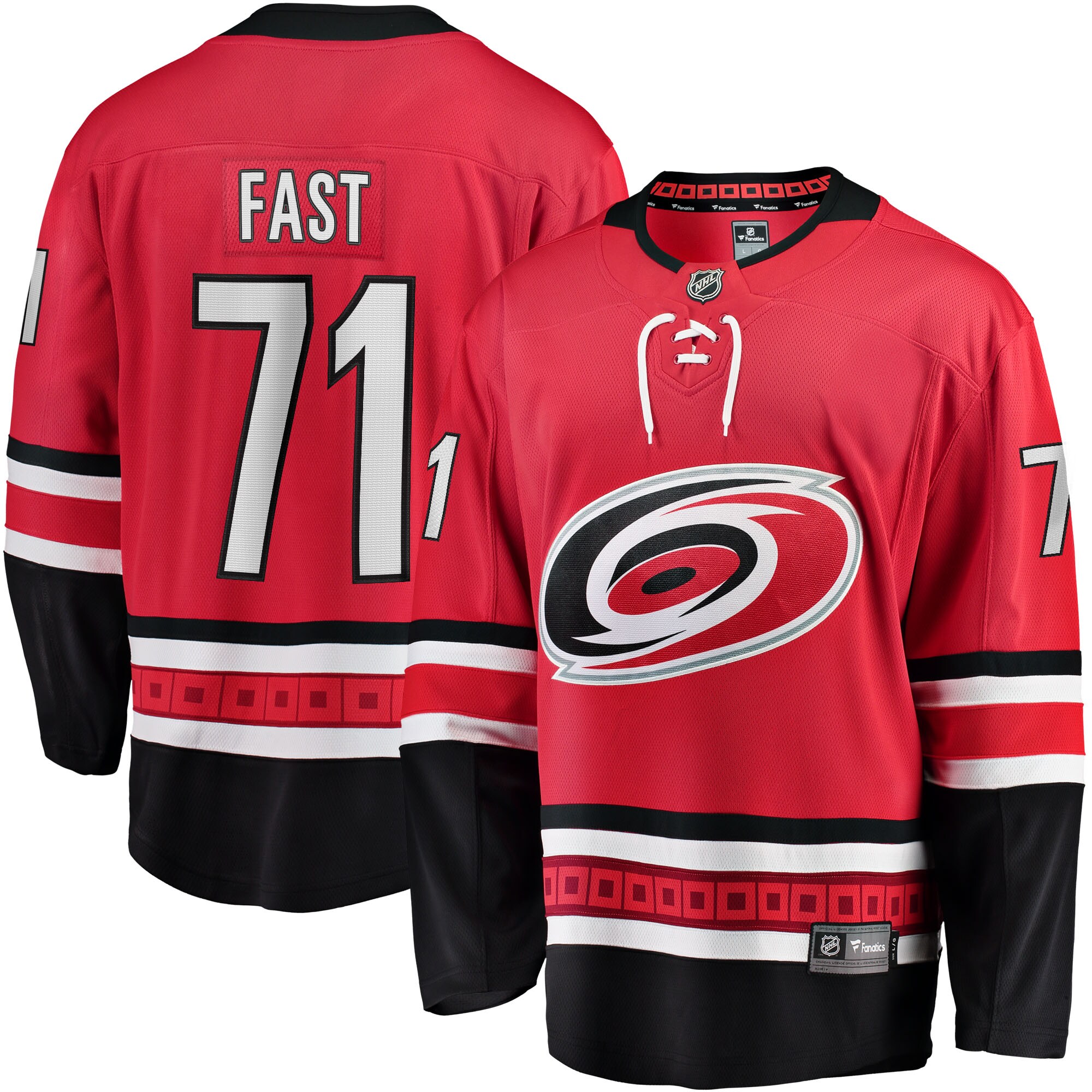 Jesper Fast Carolina Hurricanes Fanatics Alternate Breakaway Jersey - Red