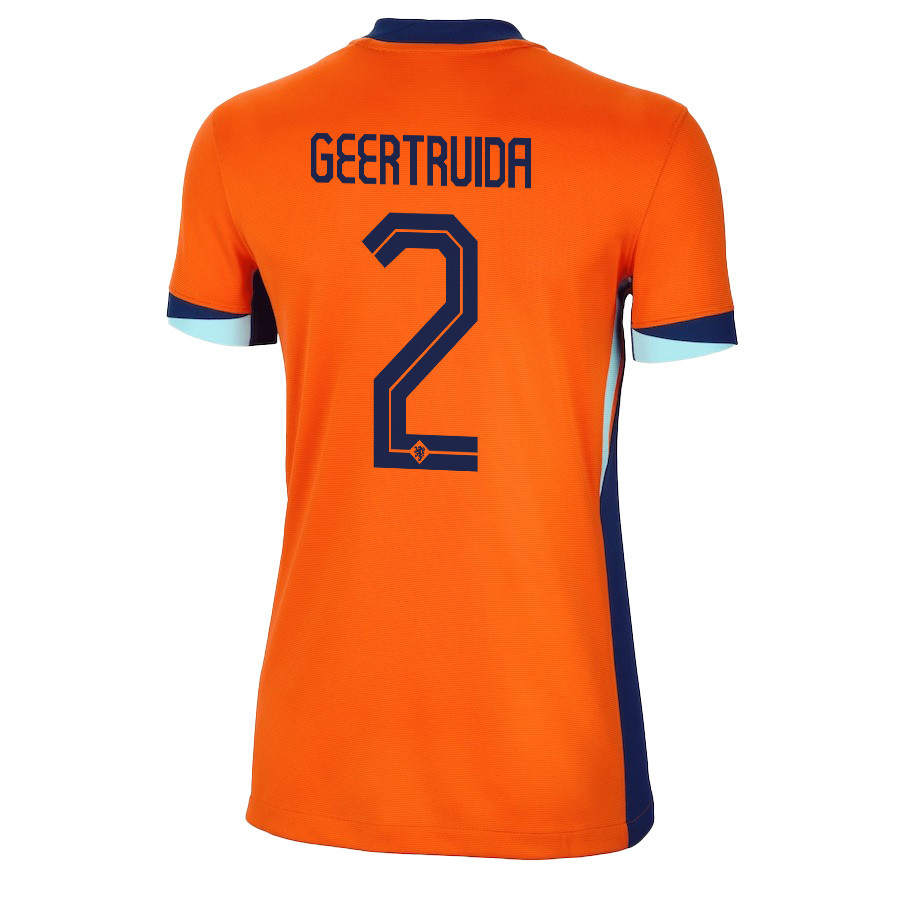 Lutsharel Geertruida 2 Netherlands National Team 2024/25 Home WOMEN Jersey - Orange