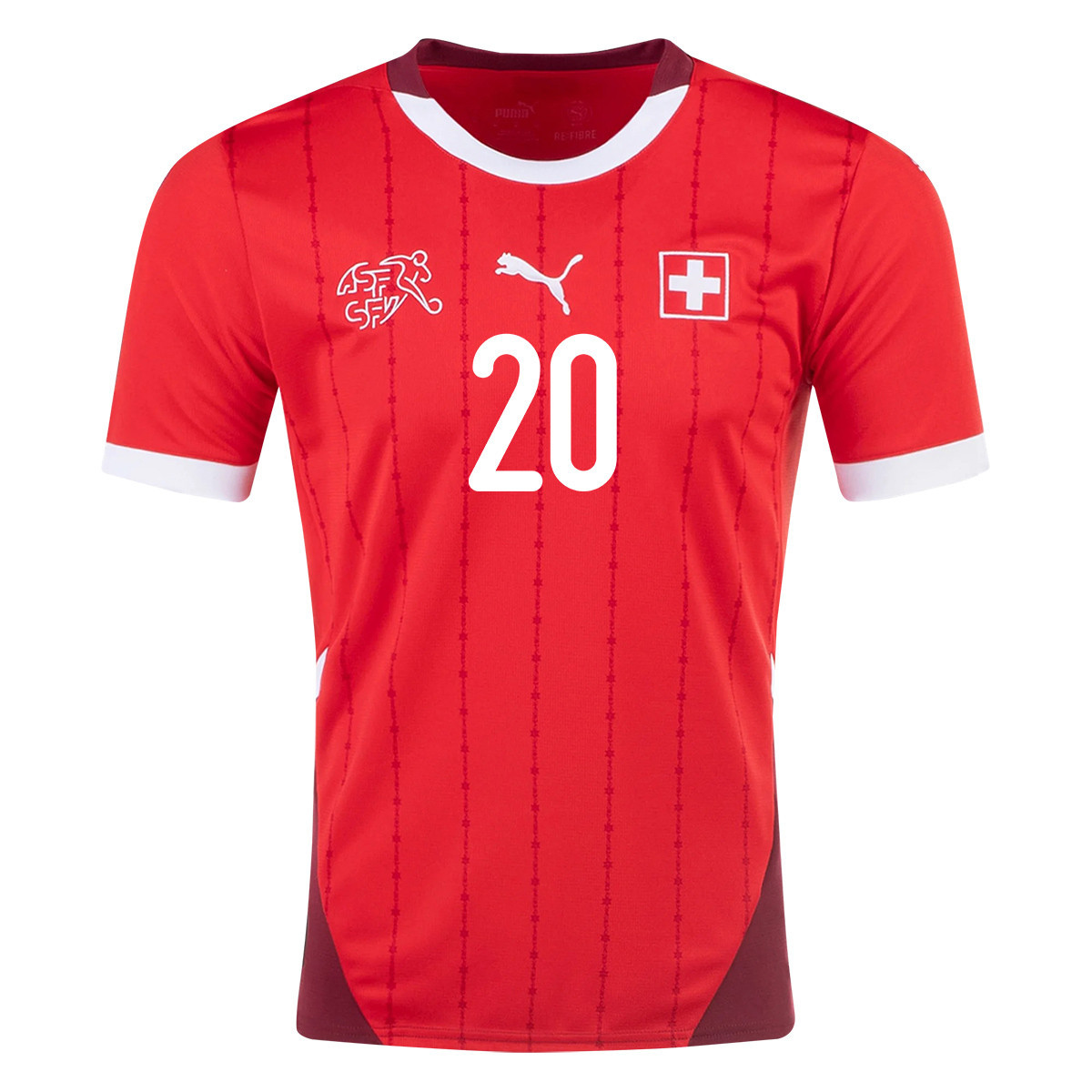 Michel Aebischer 20 Switzerland National Team 2024/25 Home Men Jersey - Red