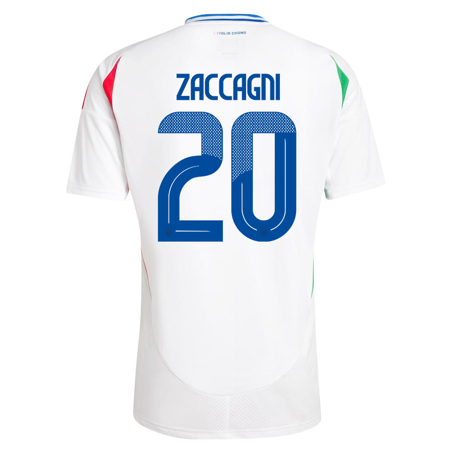 Mattia Zaccagni 20 Italy National Team 2024/25 Away Men Jersey - White