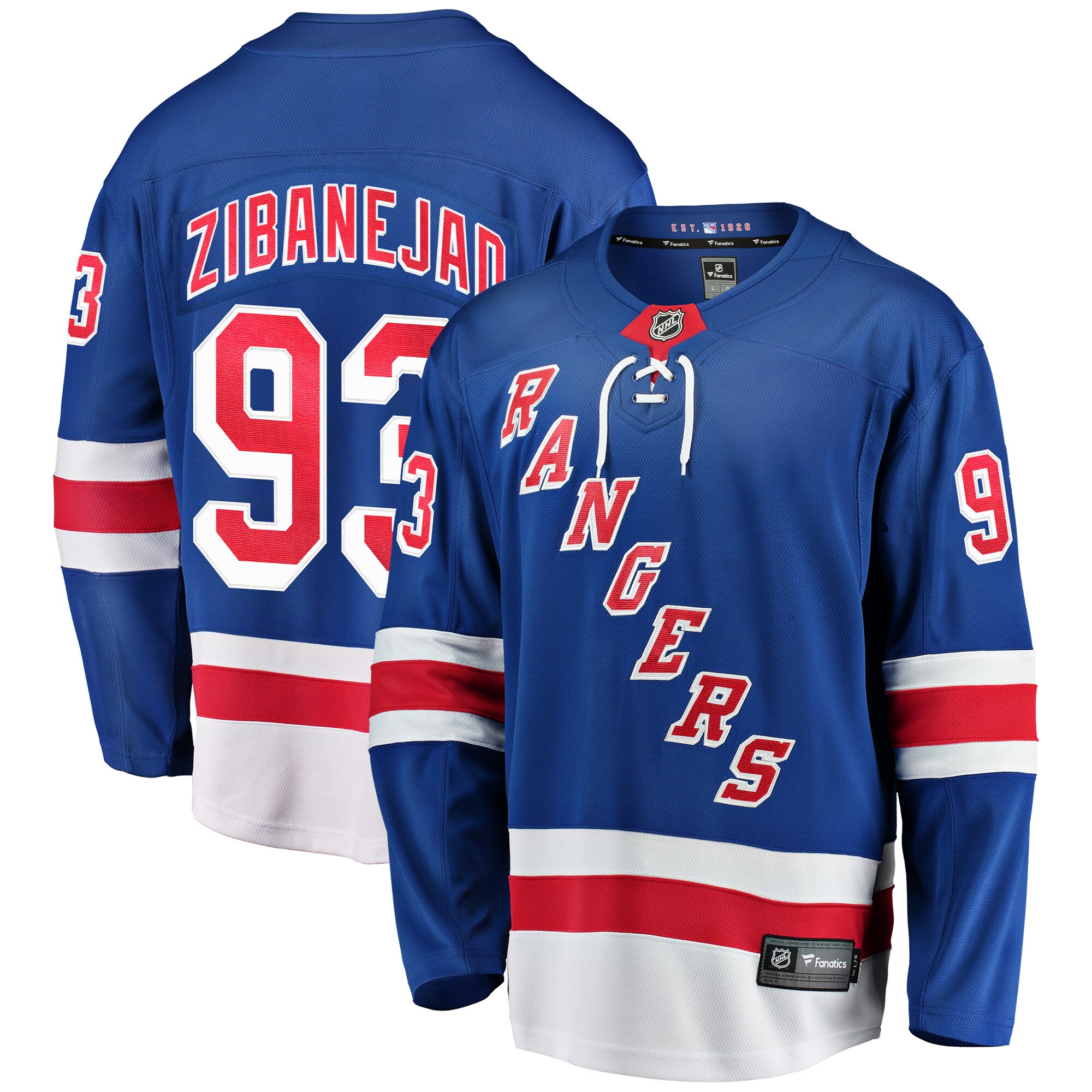 Mika Zibanejad New York Rangers Fanatics Premier Breakaway Player Jersey - Royal
